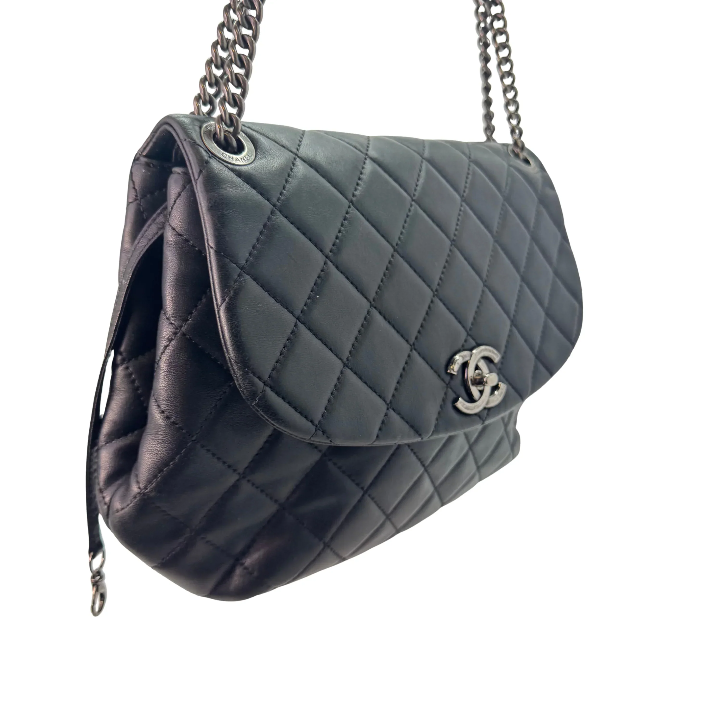 Chanel Lambskin Quilted Large Daily Supple Flap Black - Image 4