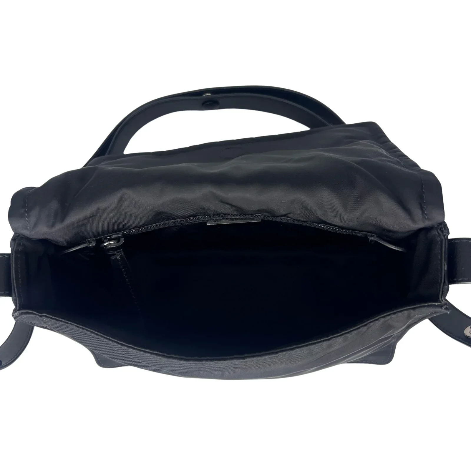 Prada Nylon Crossbody Bag with Flap Closure – Black - Image 7