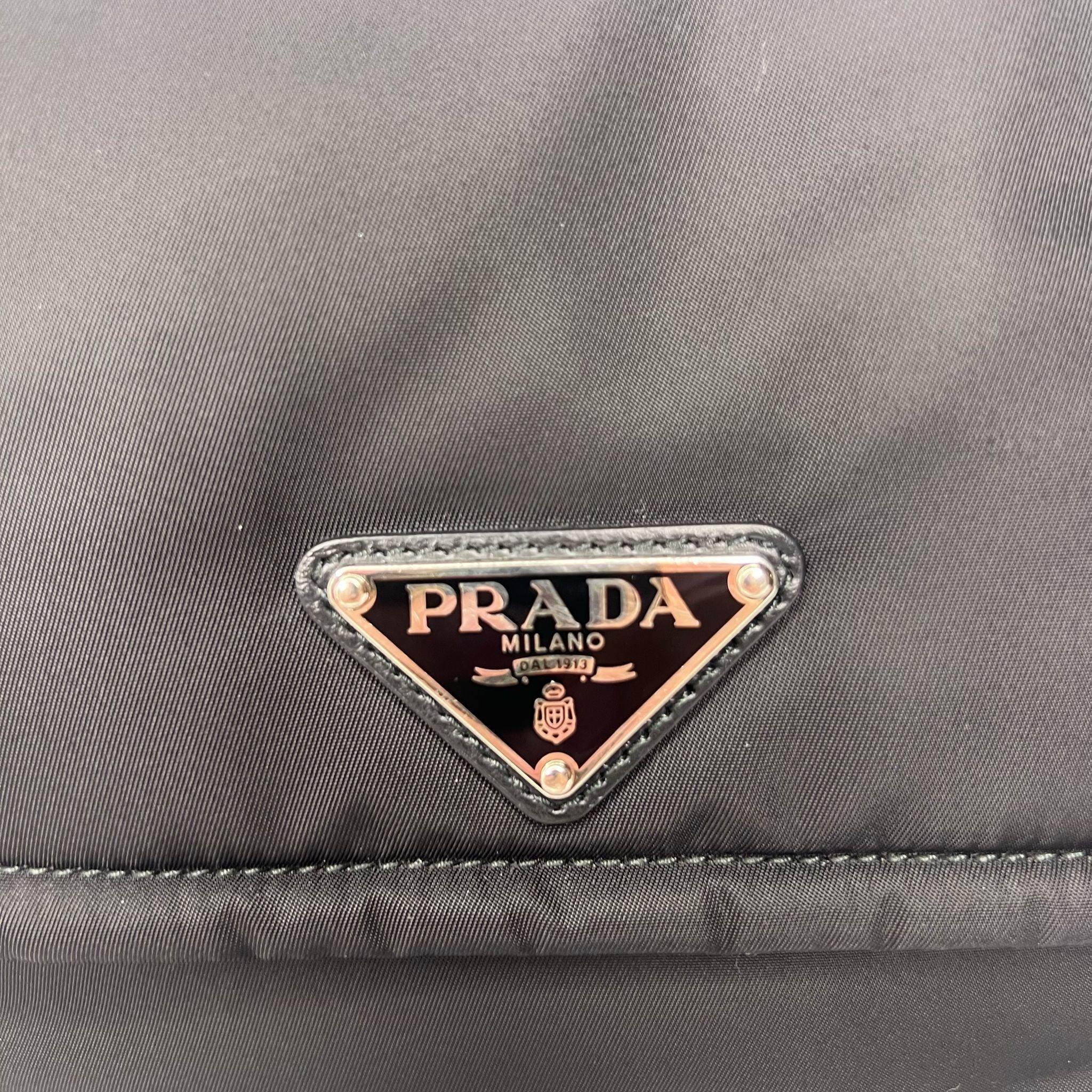 Prada Nylon Crossbody Bag with Flap Closure – Black - Image 8