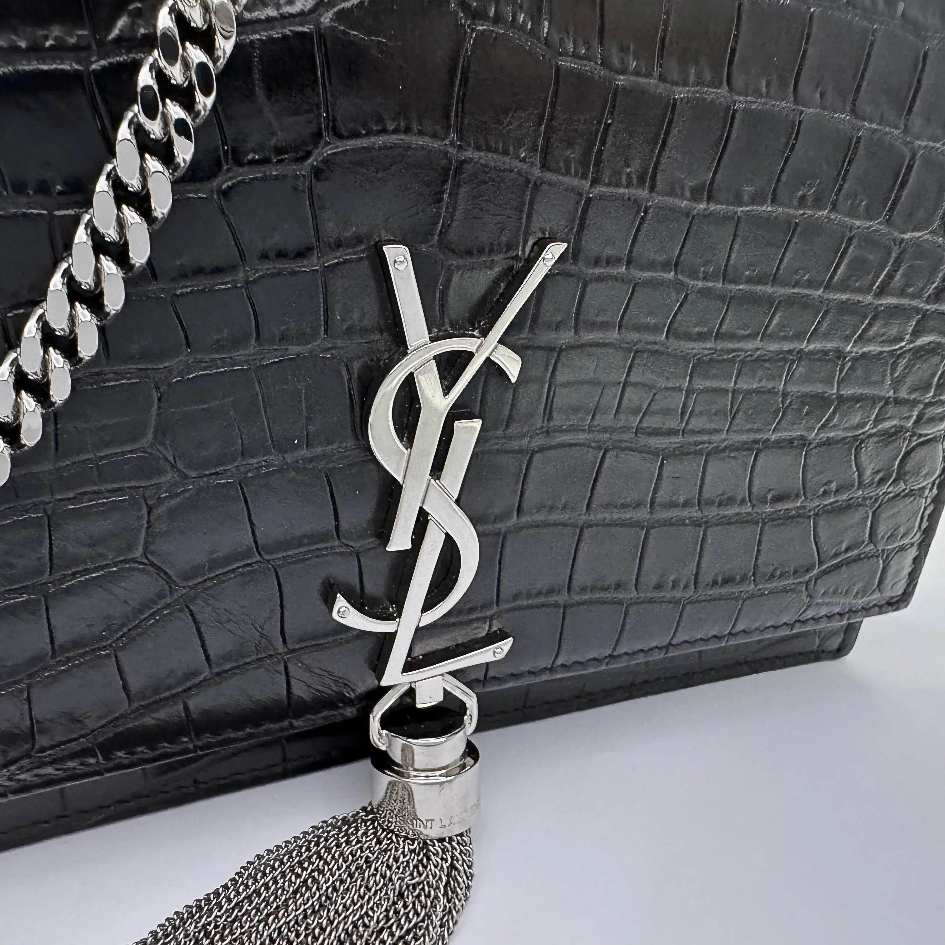 Saint Laurent Kate Shoulder Bag Leather Black - Image 10