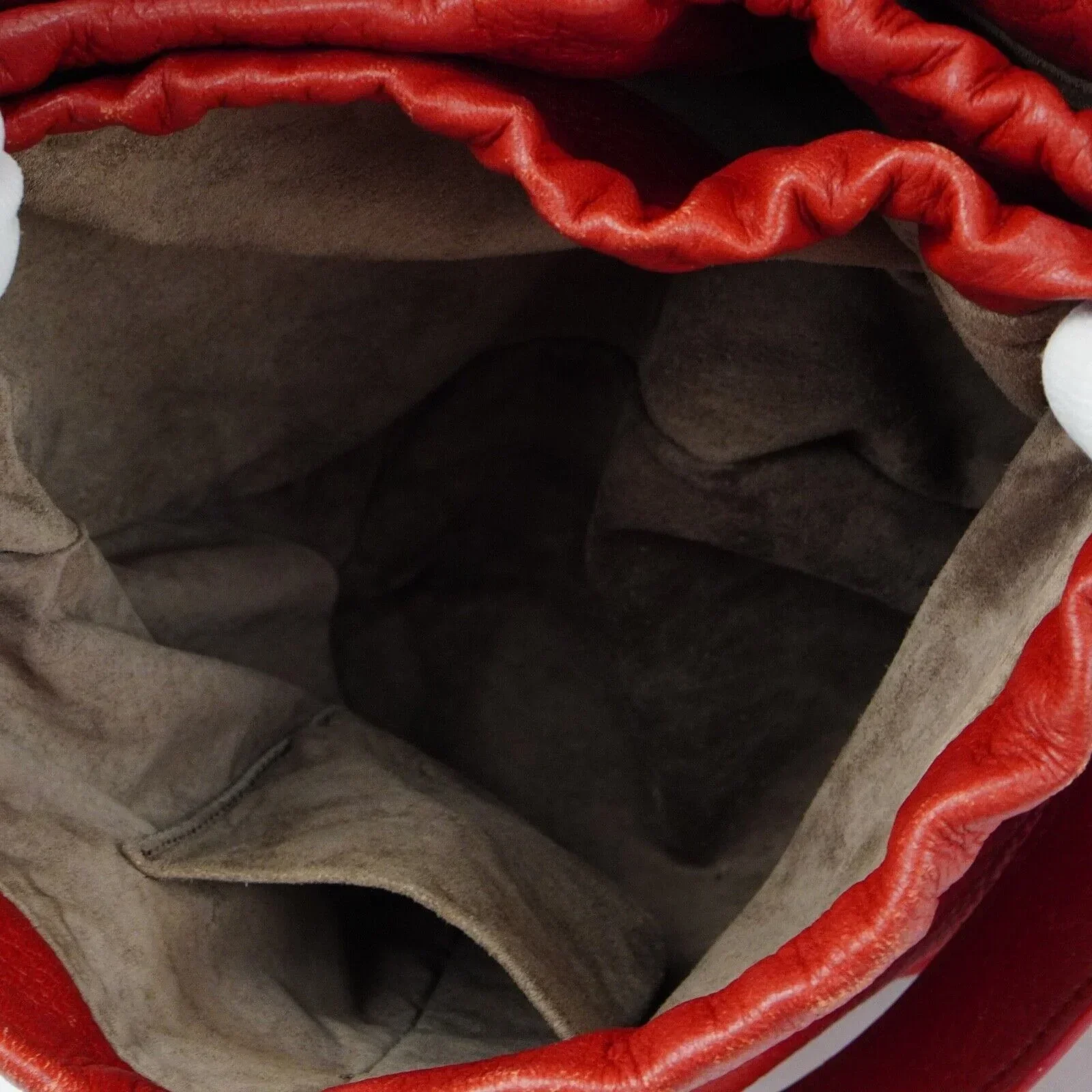 Bottega Veneta Double Drawstring Handbag Red - Image 13