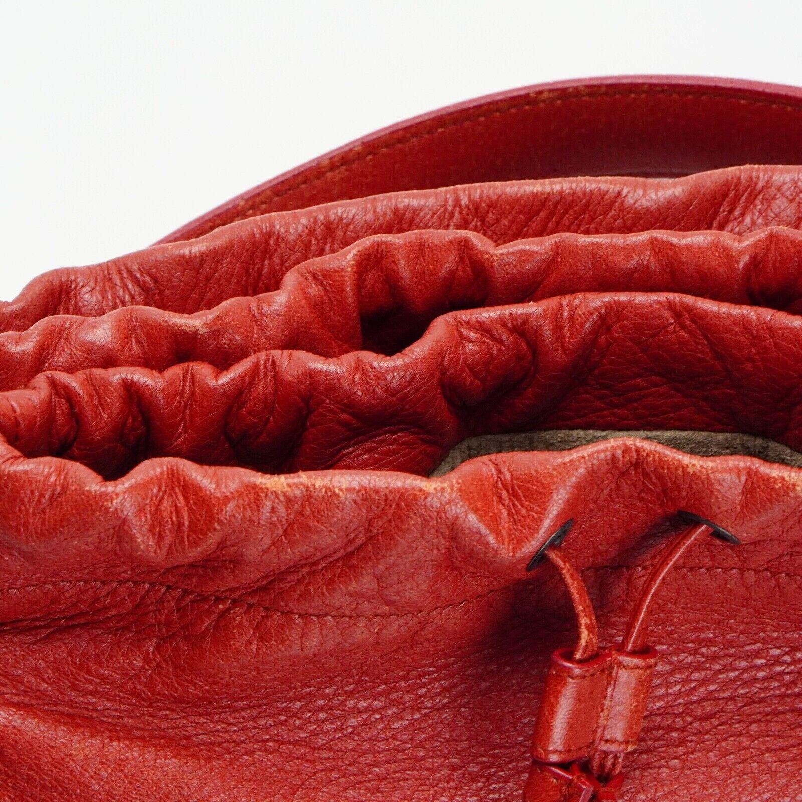Bottega Veneta Double Drawstring Handbag Red - Image 6