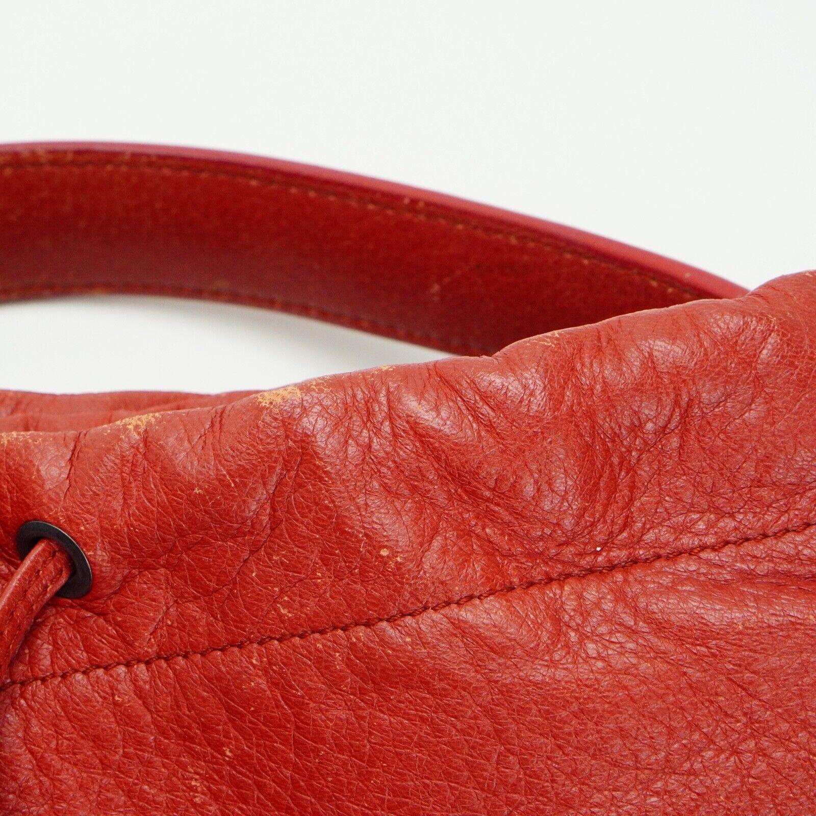 Bottega Veneta Double Drawstring Handbag Red - Image 7