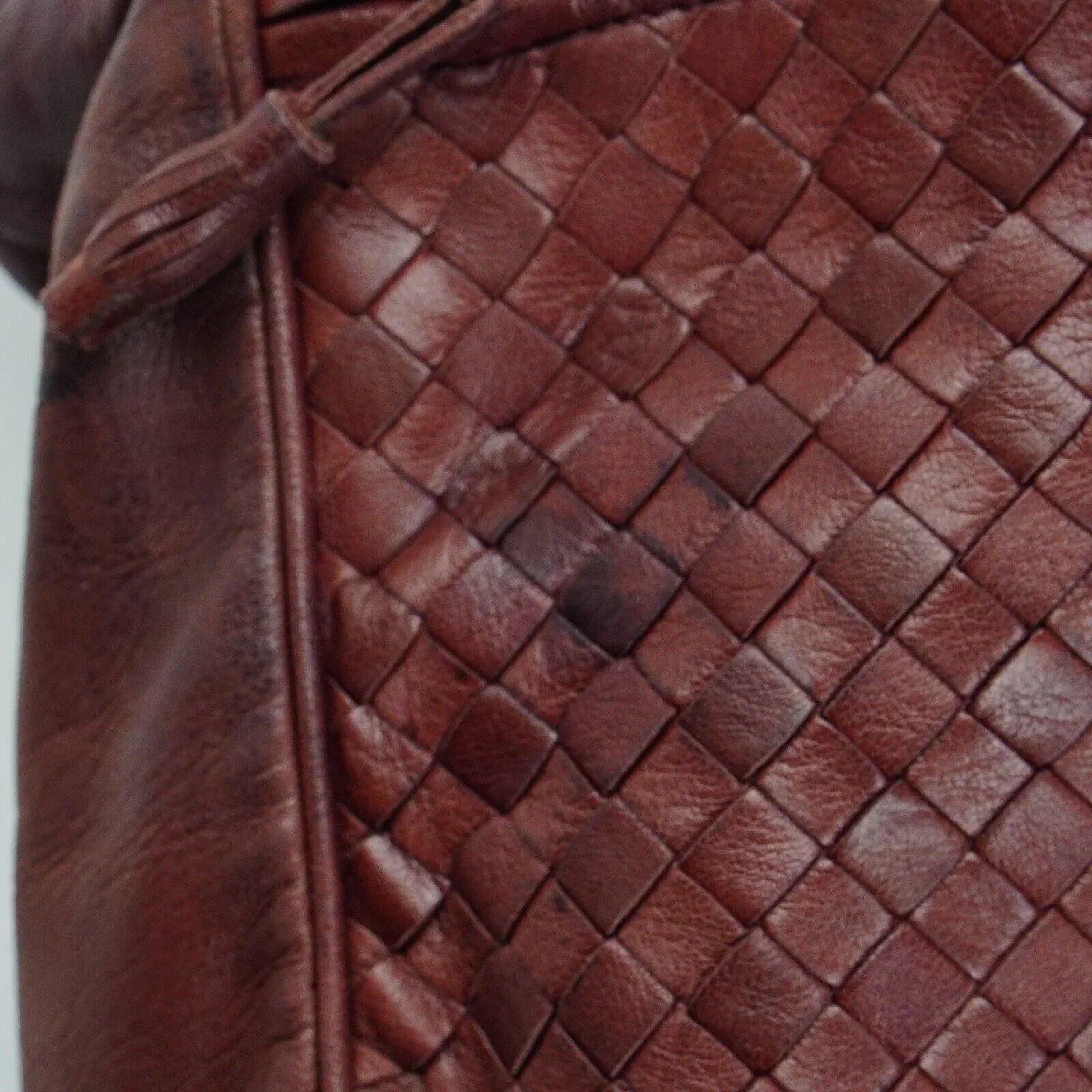 Bottega Veneta Intrecciato Leather Fold Over Shoulder Bag Brown - Image 9