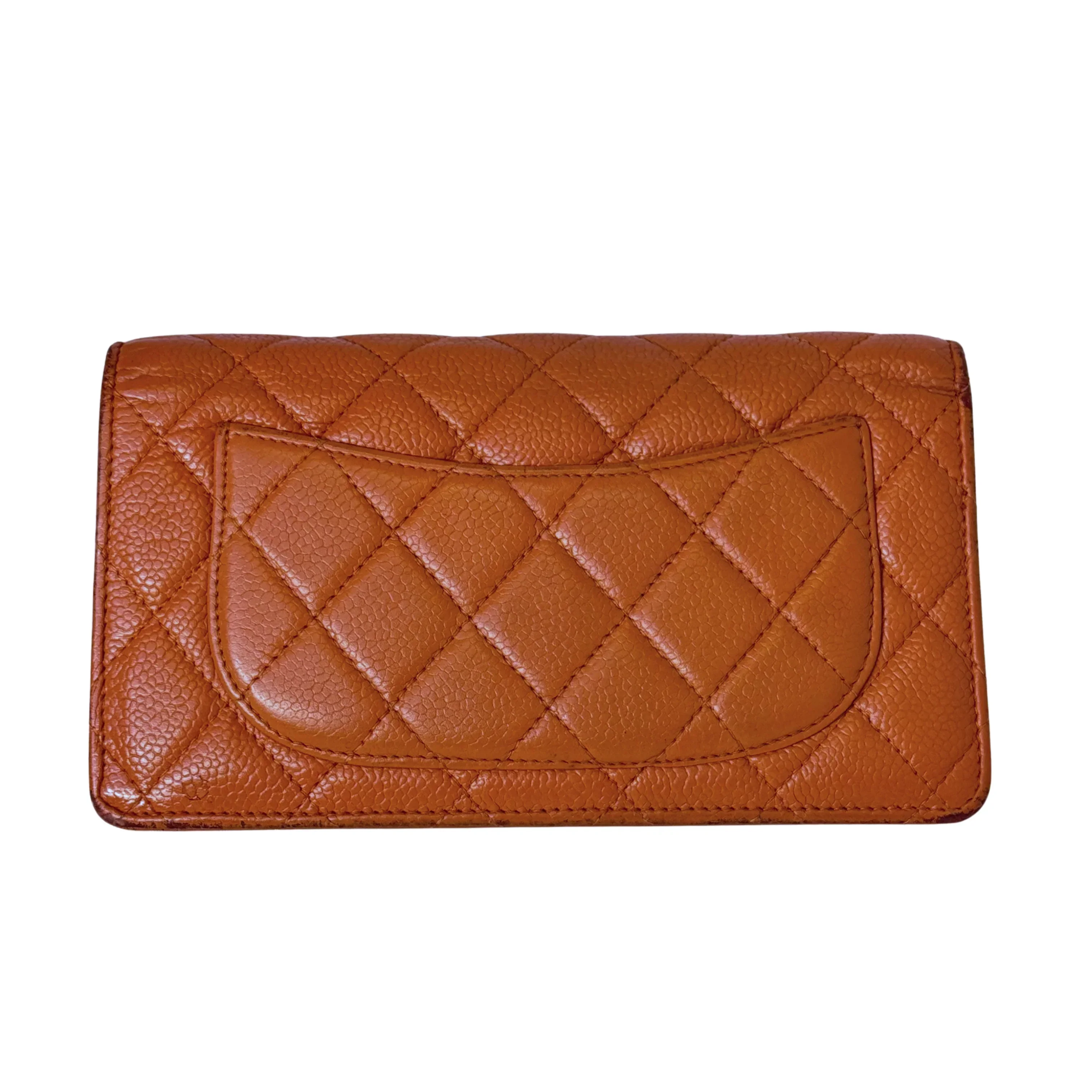 Chanel Caviar Leather Long Wallet Mustard - Image 4