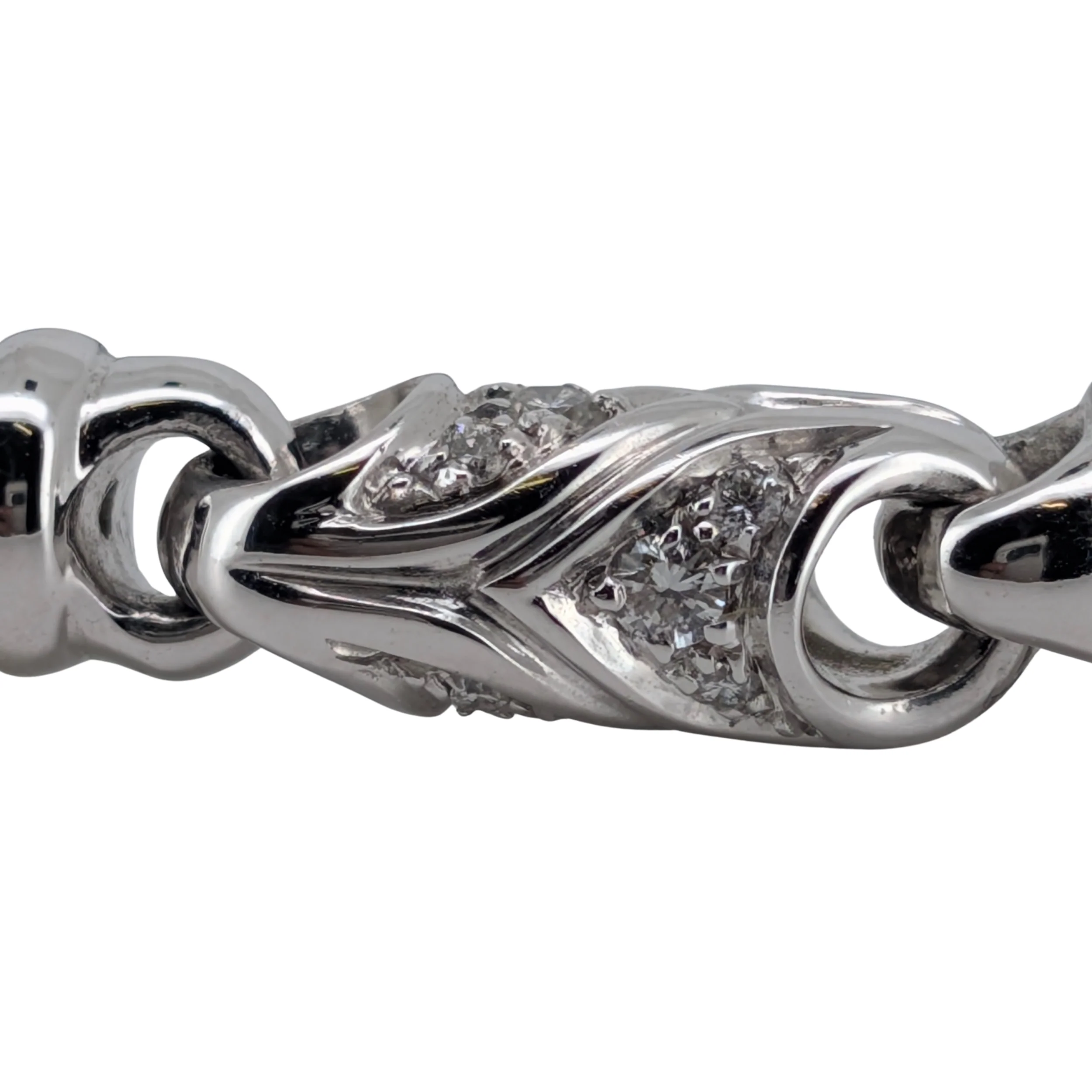 Bvlgari Passo Doppio Pearl & Diamond Link Bracelet in 18K White Gold - Image 7