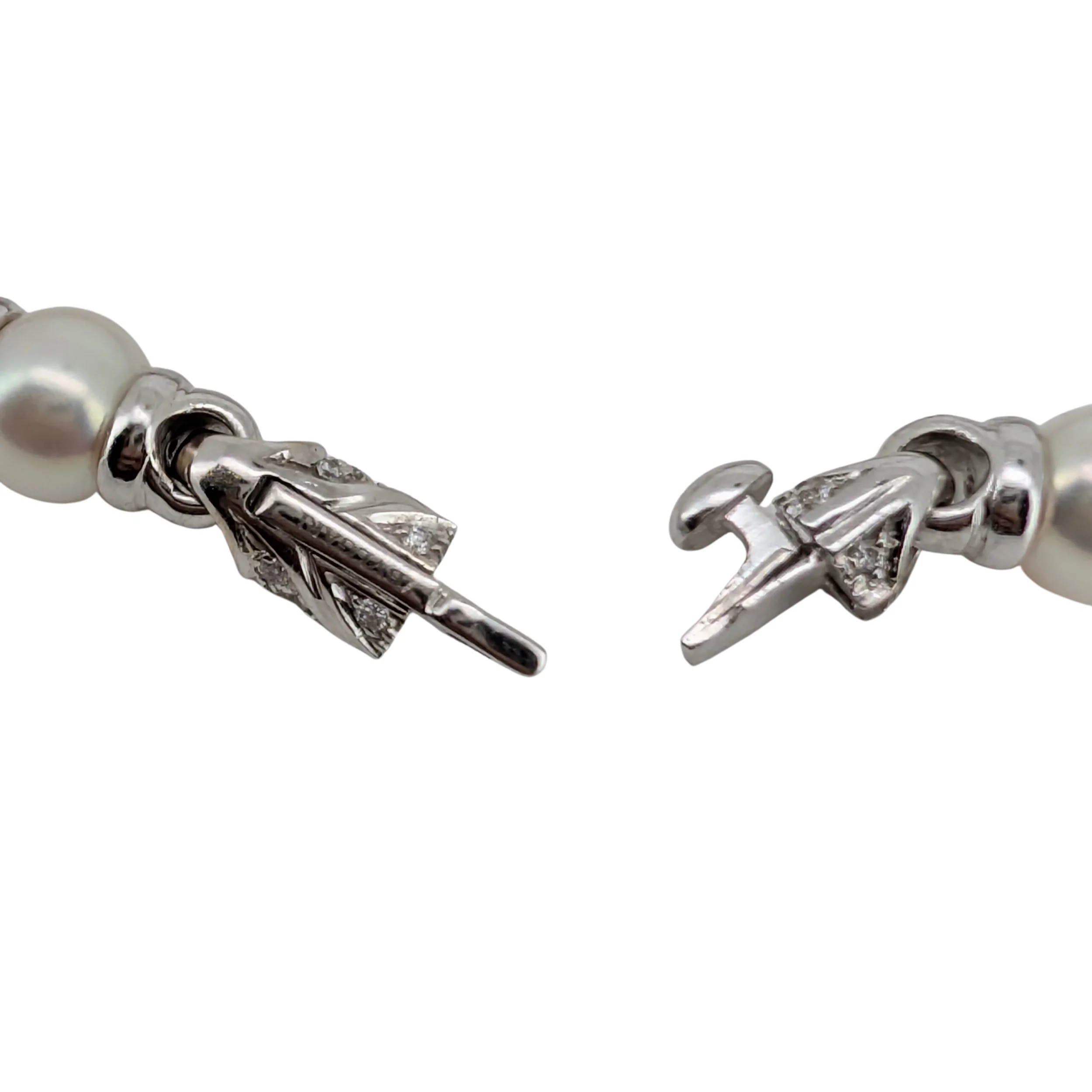 Bvlgari Passo Doppio Pearl & Diamond Link Bracelet in 18K White Gold - Image 8