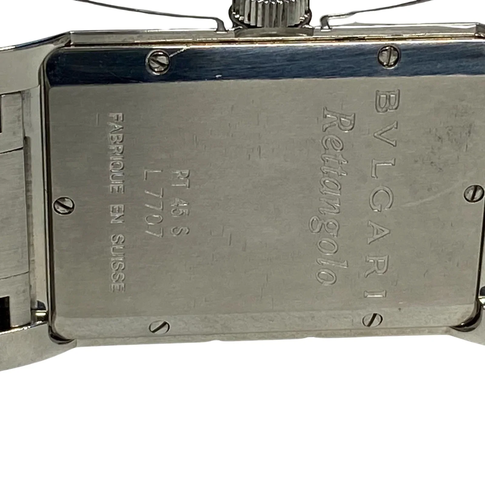 BVLGARI Rettangolo RT45S Automatic Watch Mens– 45mm – White Dial –Stainless Steel - Image 11