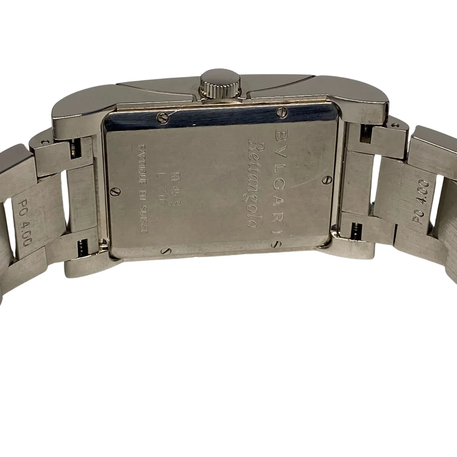 BVLGARI Rettangolo RT45S Automatic Watch Mens– 45mm – White Dial –Stainless Steel - Image 12