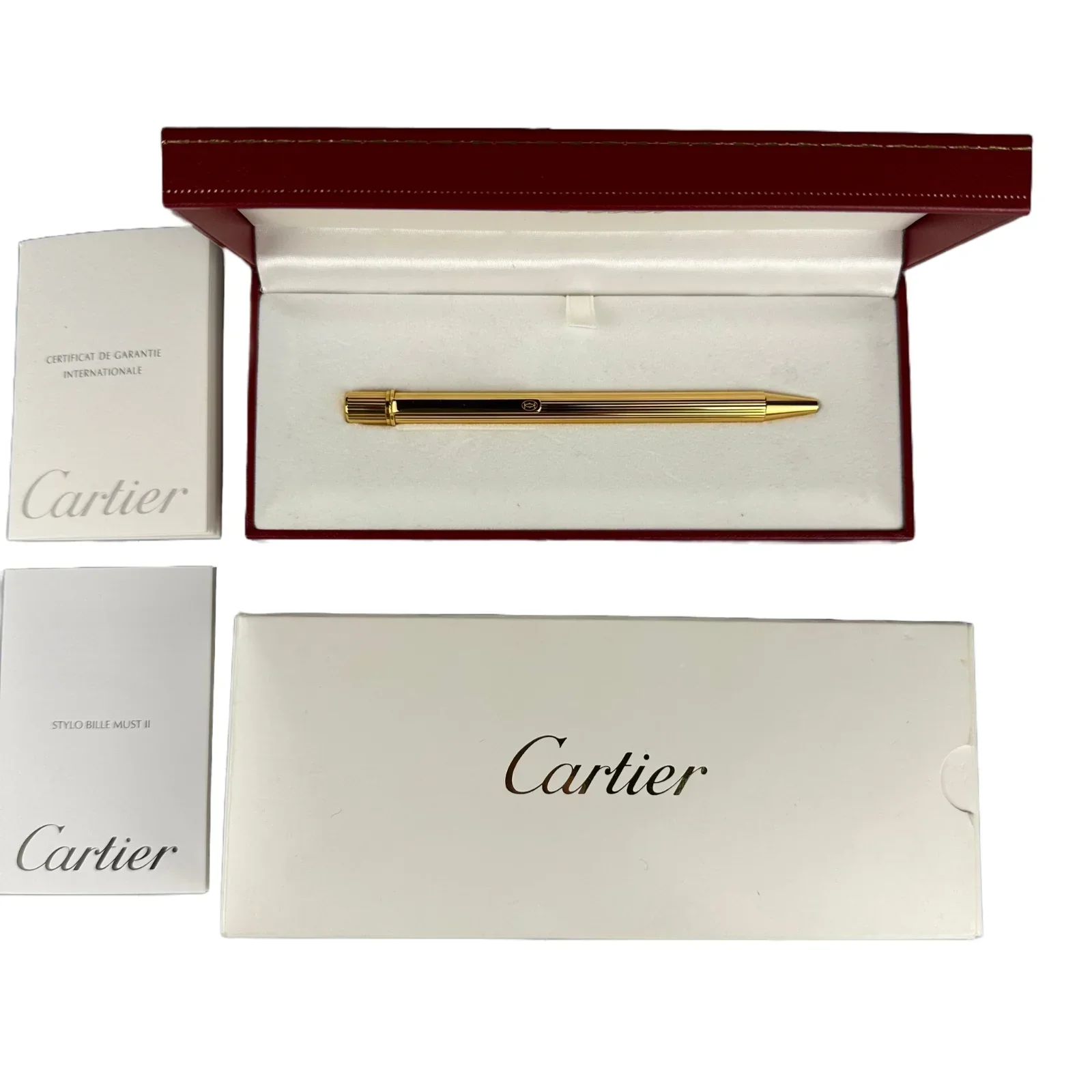 Cartier Stylo Bille Must II Attributs Plaqué-or Ballpoint Pen ST150180 - Image 6