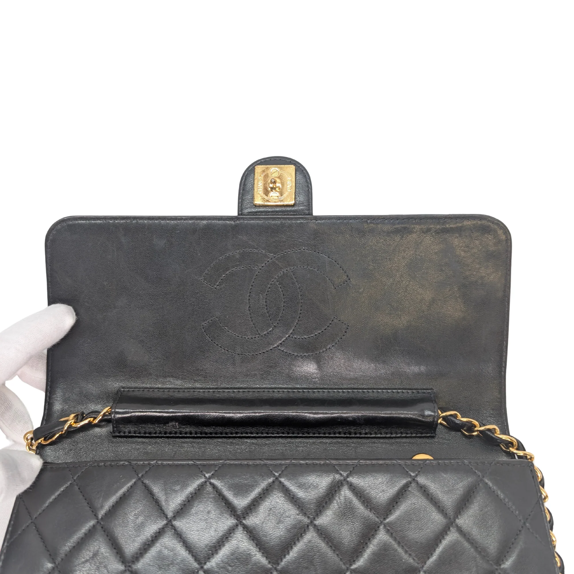 Chanel Quilted Single Flap Timeless/Classique Shoulder Bag Black - Image 13