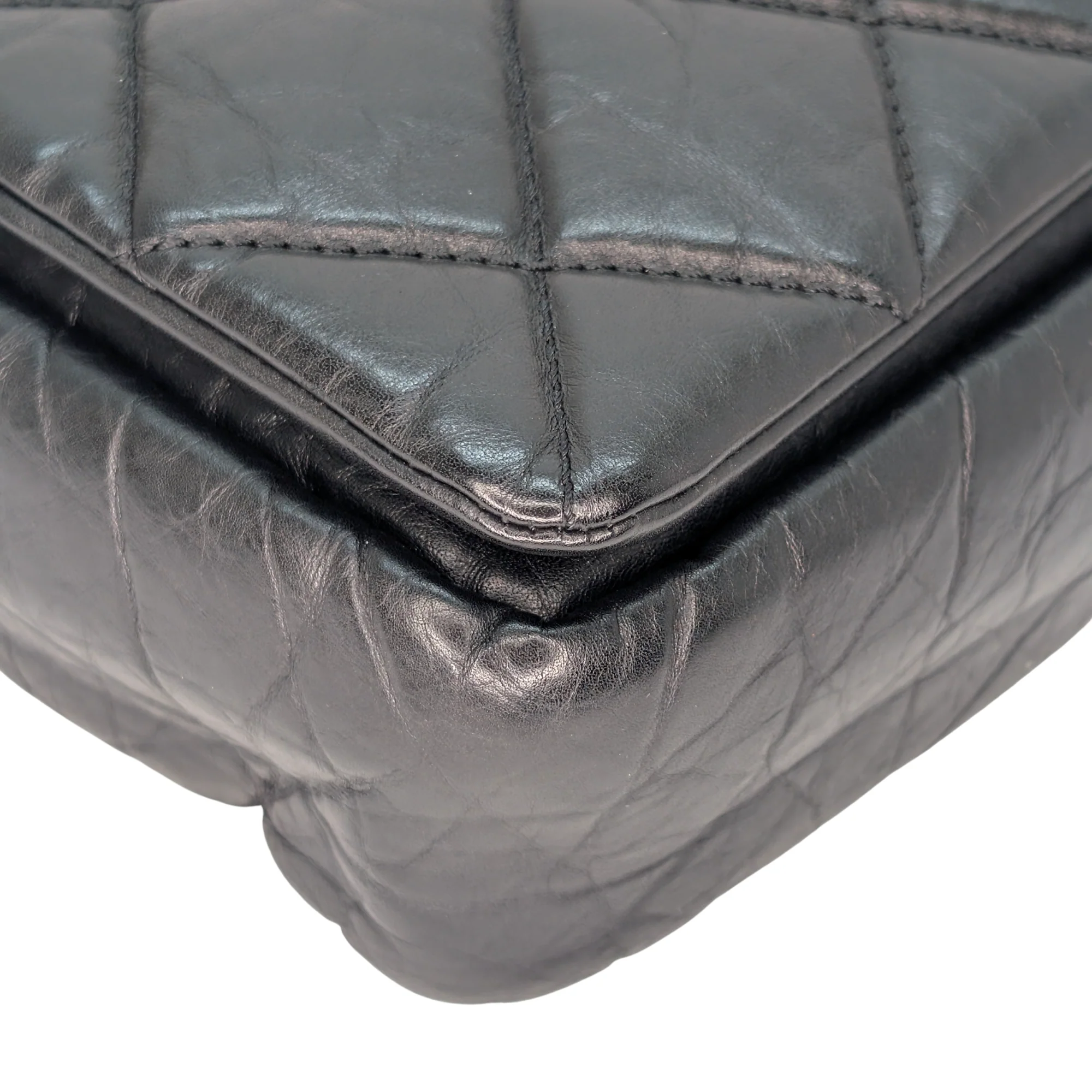 Chanel Pondicherry Flap Medium Handbag Leather Black - Image 10