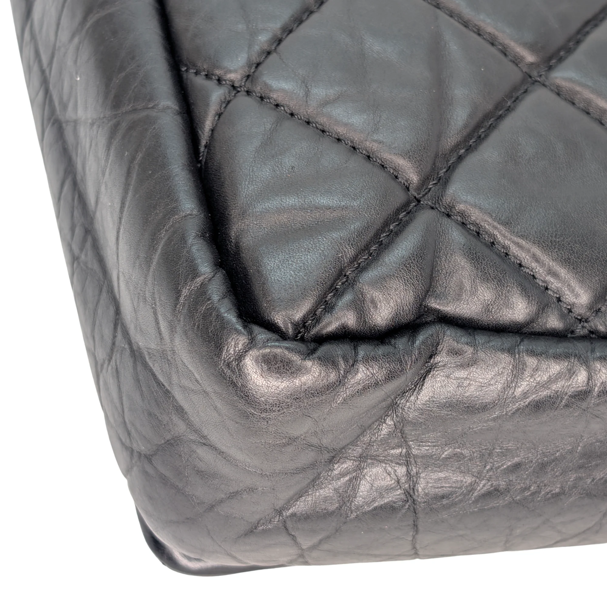 Chanel Pondicherry Flap Medium Handbag Leather Black - Image 11