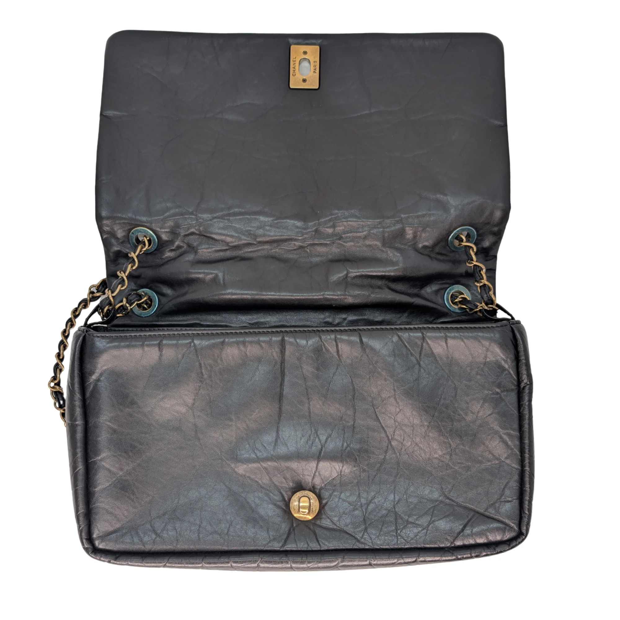 Chanel Pondicherry Flap Medium Handbag Leather Black - Image 14