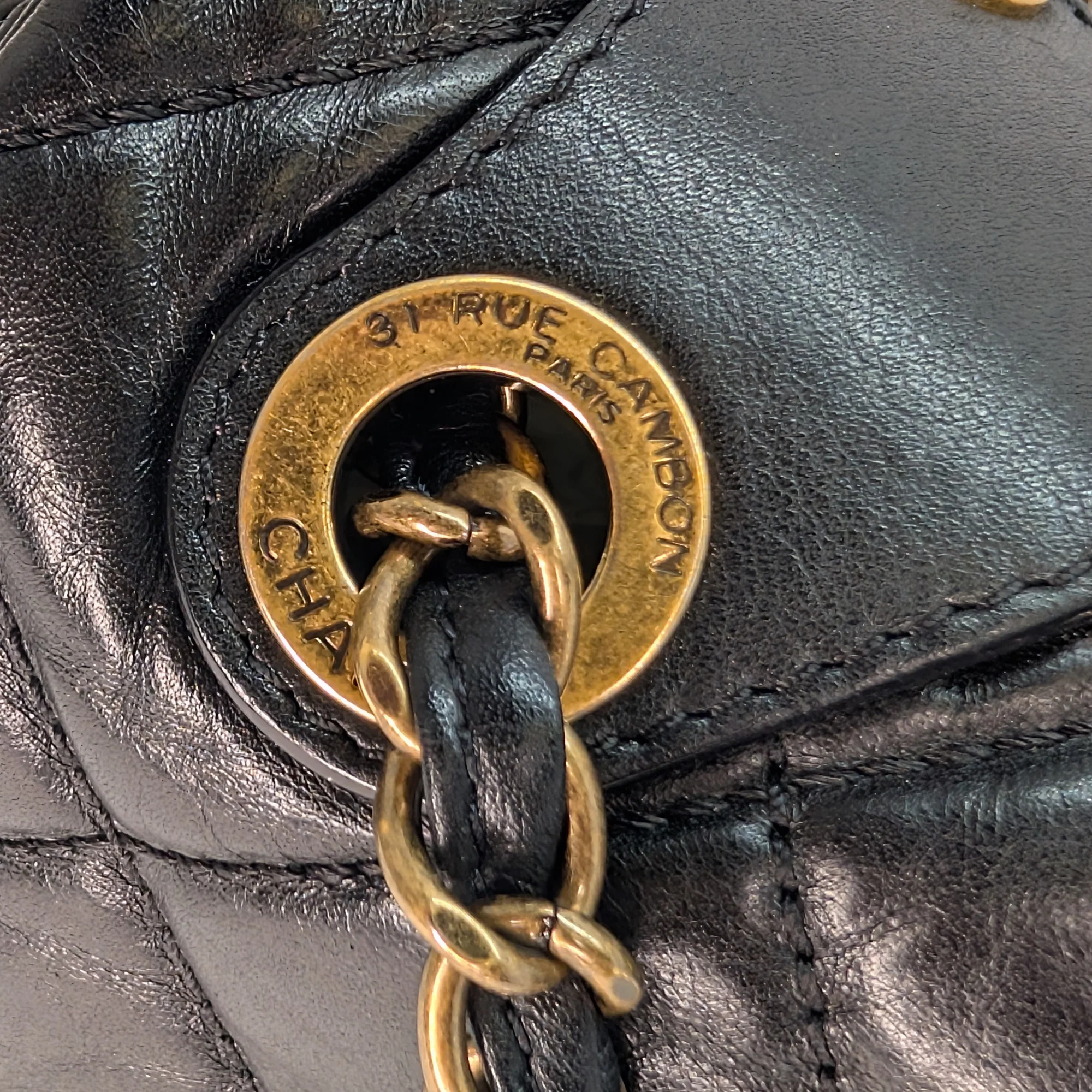 Chanel Pondicherry Flap Medium Handbag Leather Black - Image 16