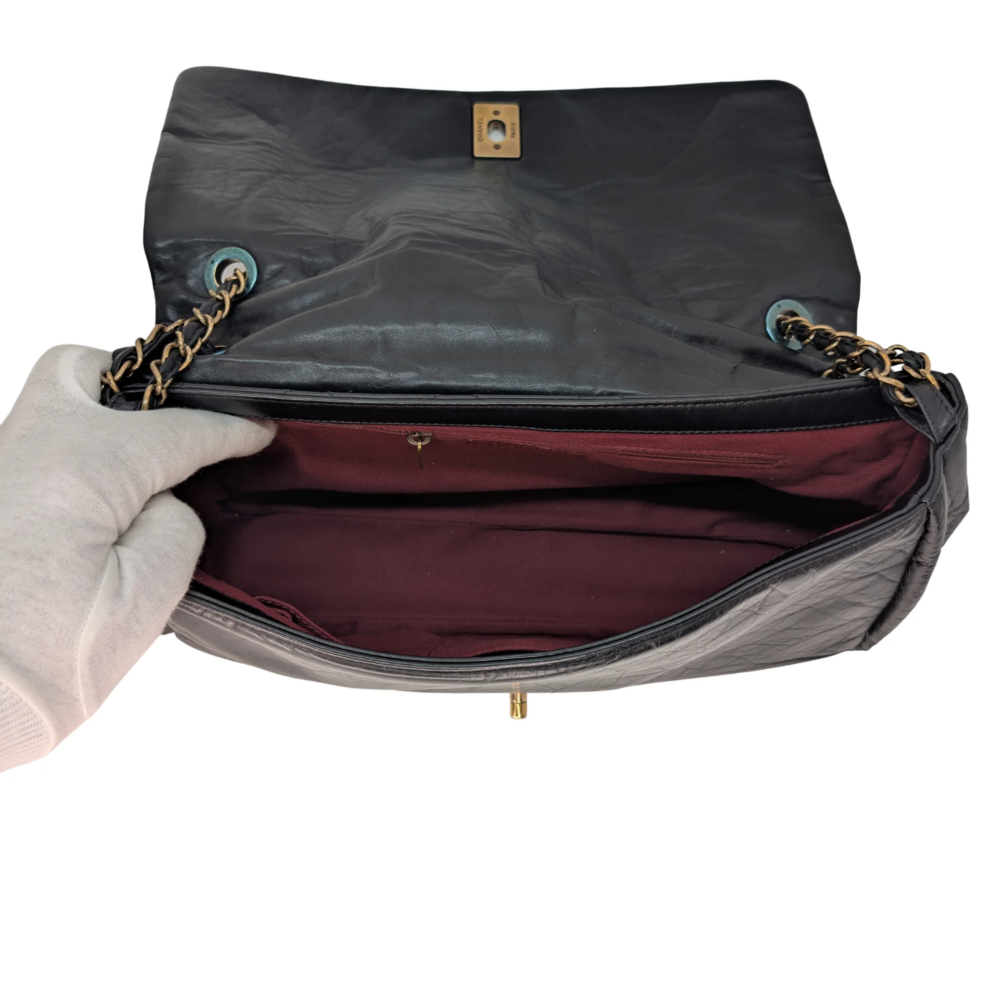 Chanel Pondicherry Flap Medium Handbag Leather Black - Image 20