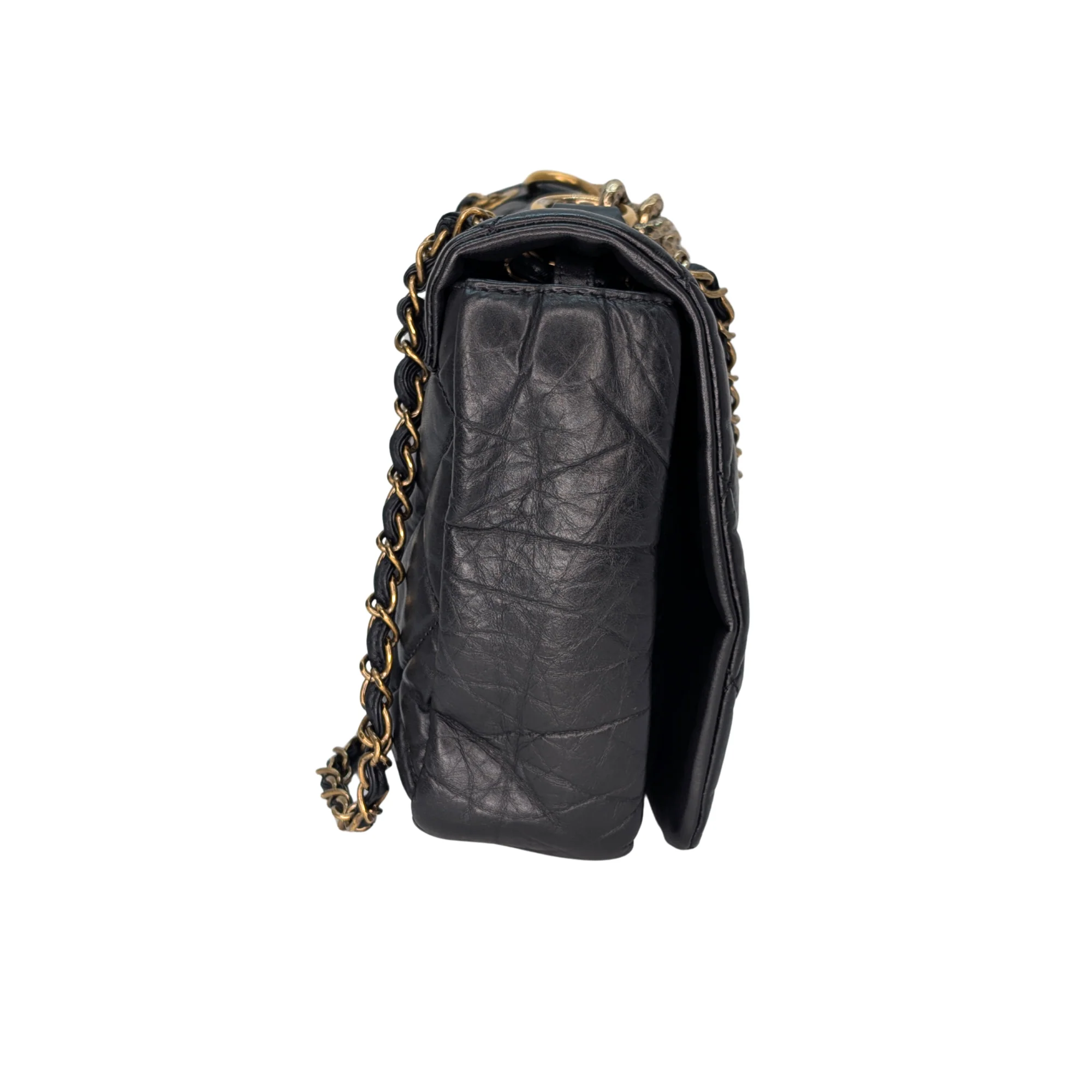 Chanel Pondicherry Flap Medium Handbag Leather Black - Image 3