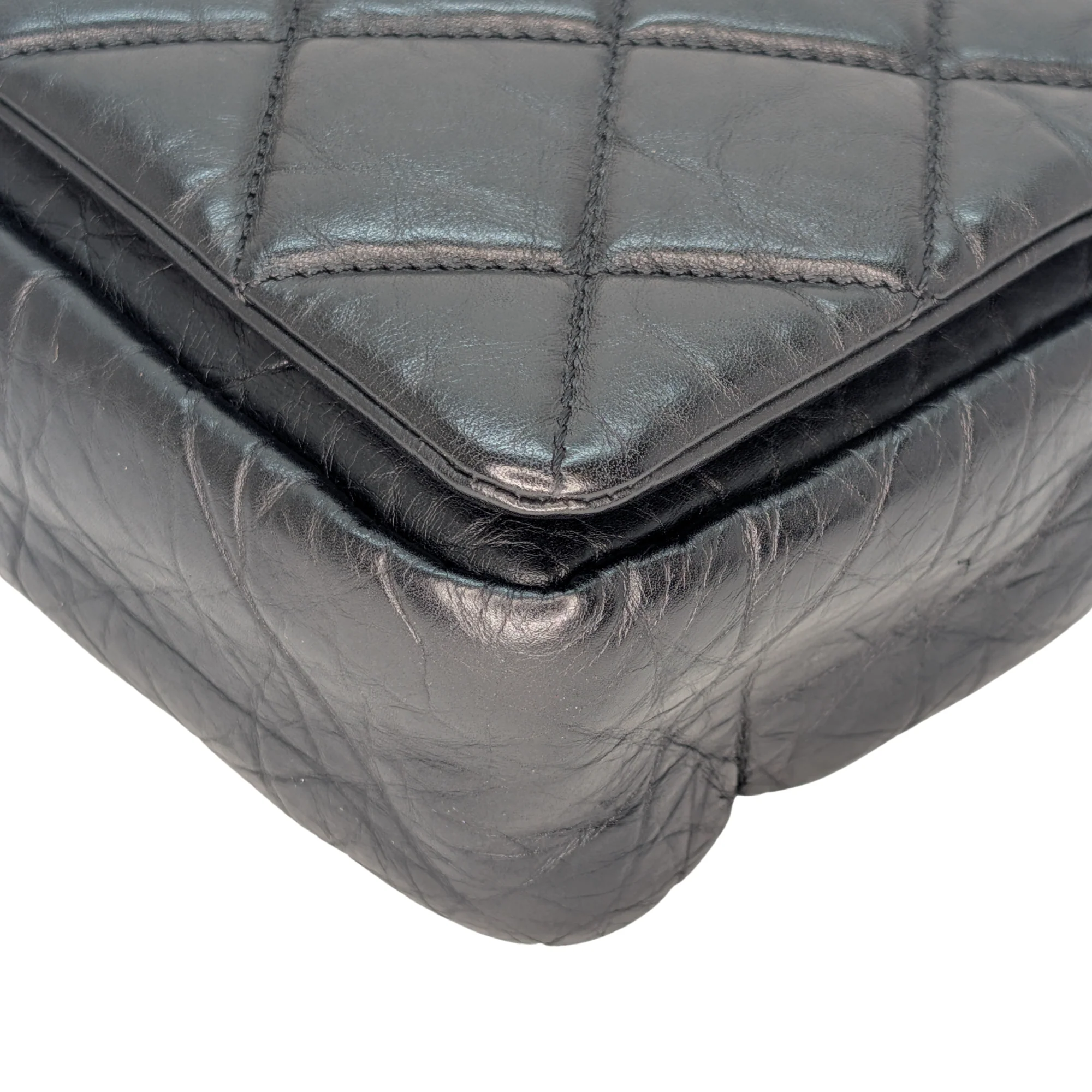 Chanel Pondicherry Flap Medium Handbag Leather Black - Image 9