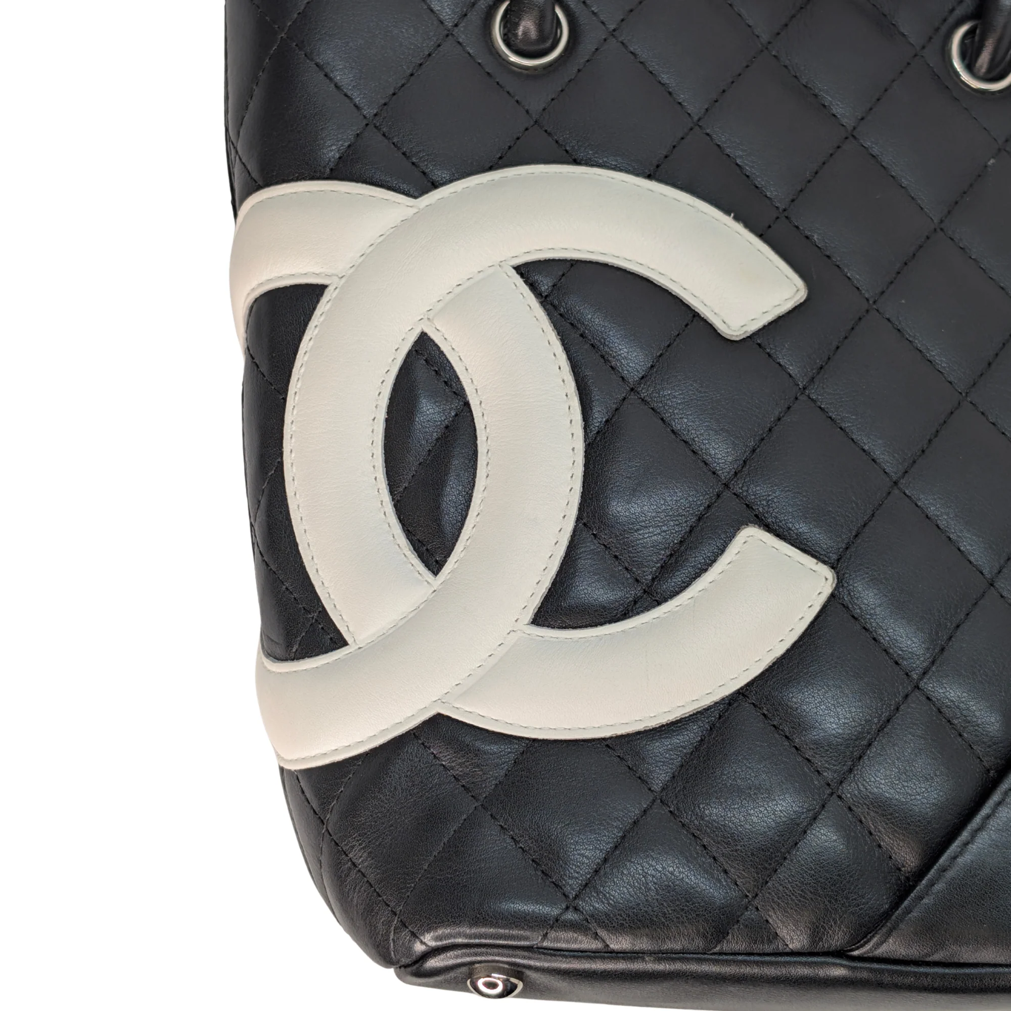 Chanel Cambon Line Small Tote HandBag Black/White - Image 10