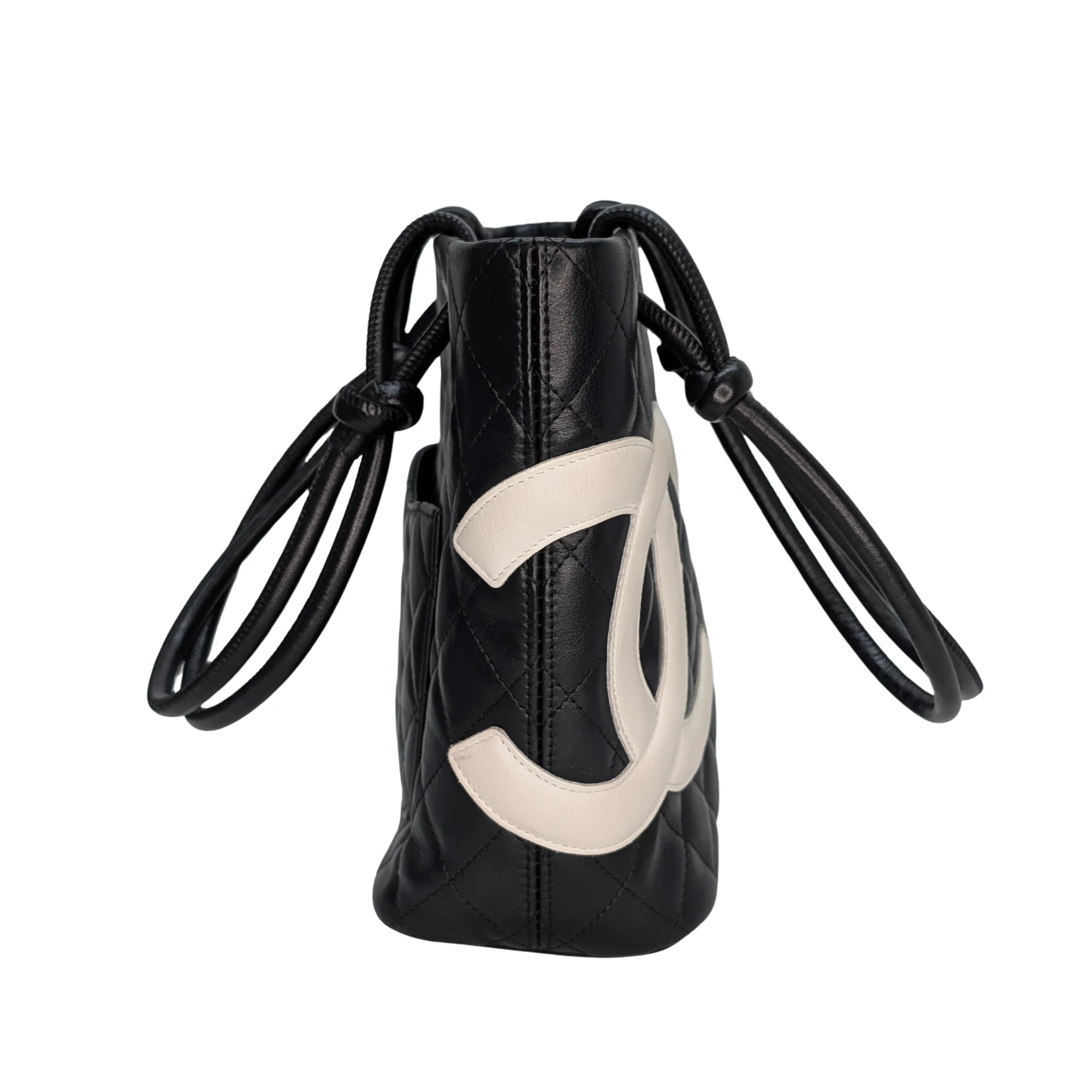 Chanel Cambon Line Small Tote HandBag Black/White - Image 4