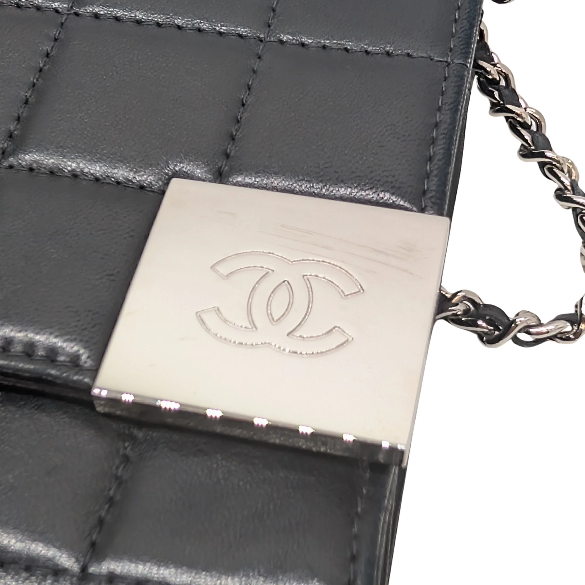 Chanel Chocolate Bar WOC Black/Silver Shoulder Bag - Image 14