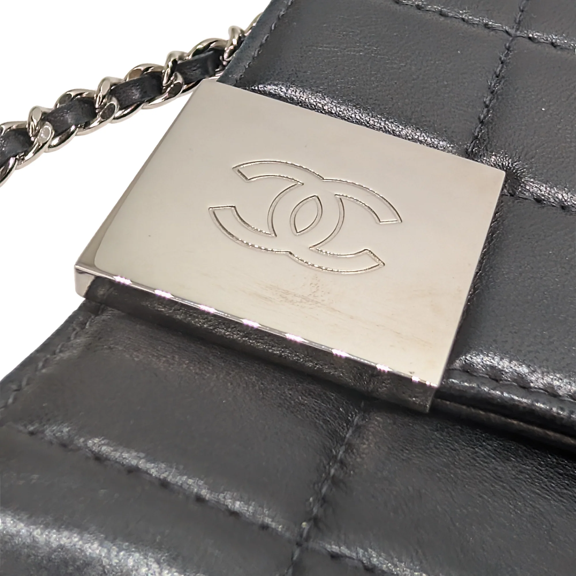 Chanel Chocolate Bar WOC Black/Silver Shoulder Bag - Image 16