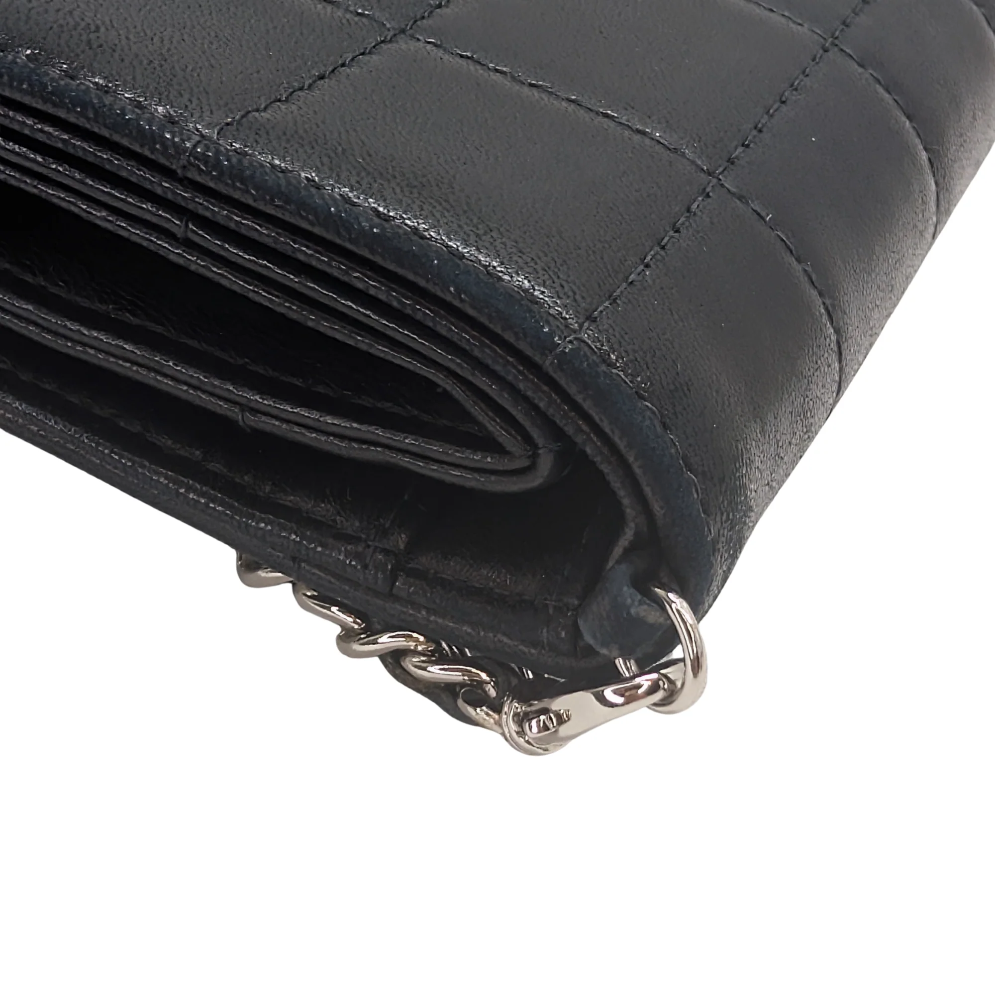 Chanel Chocolate Bar WOC Black/Silver Shoulder Bag - Image 6