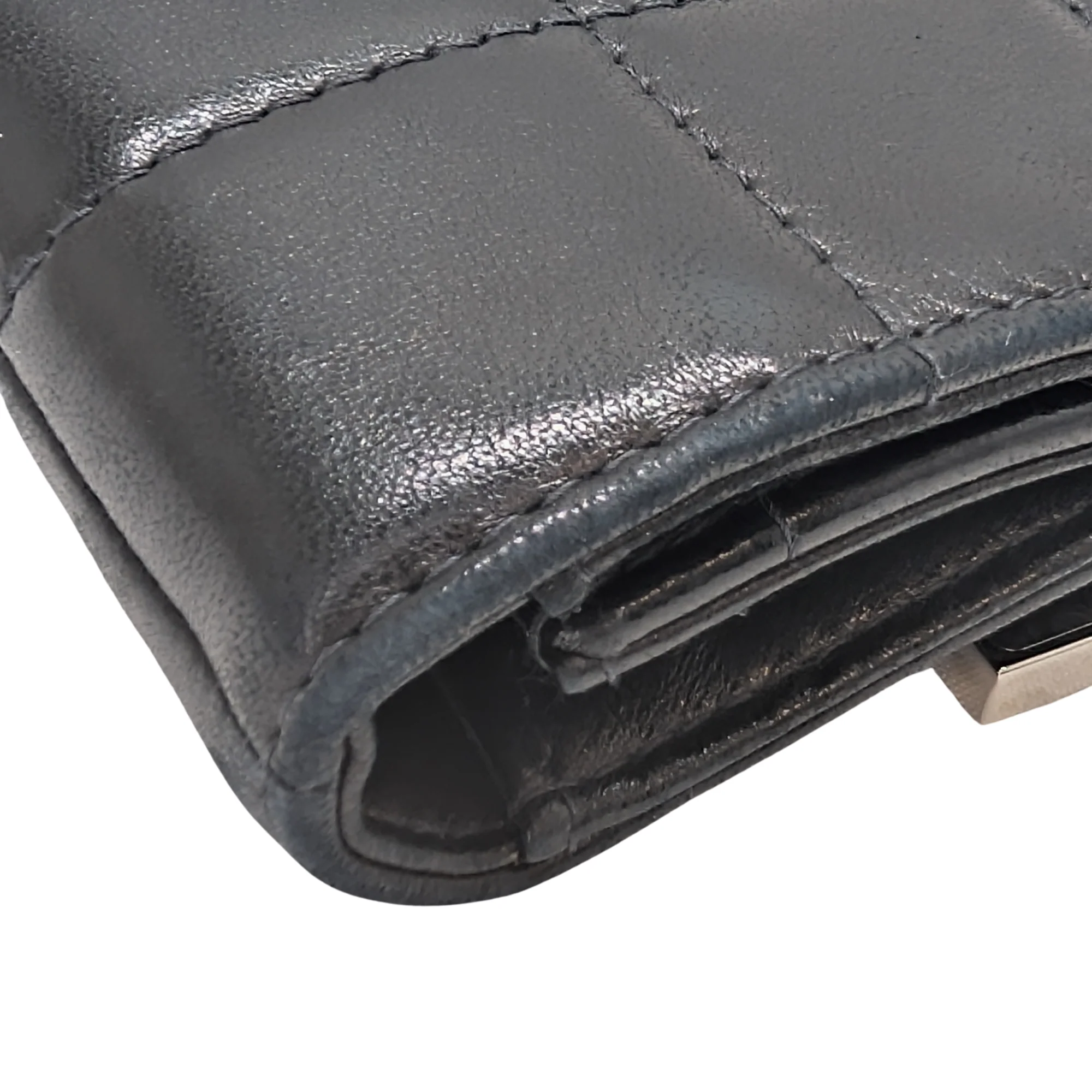 Chanel Chocolate Bar WOC Black/Silver Shoulder Bag - Image 8