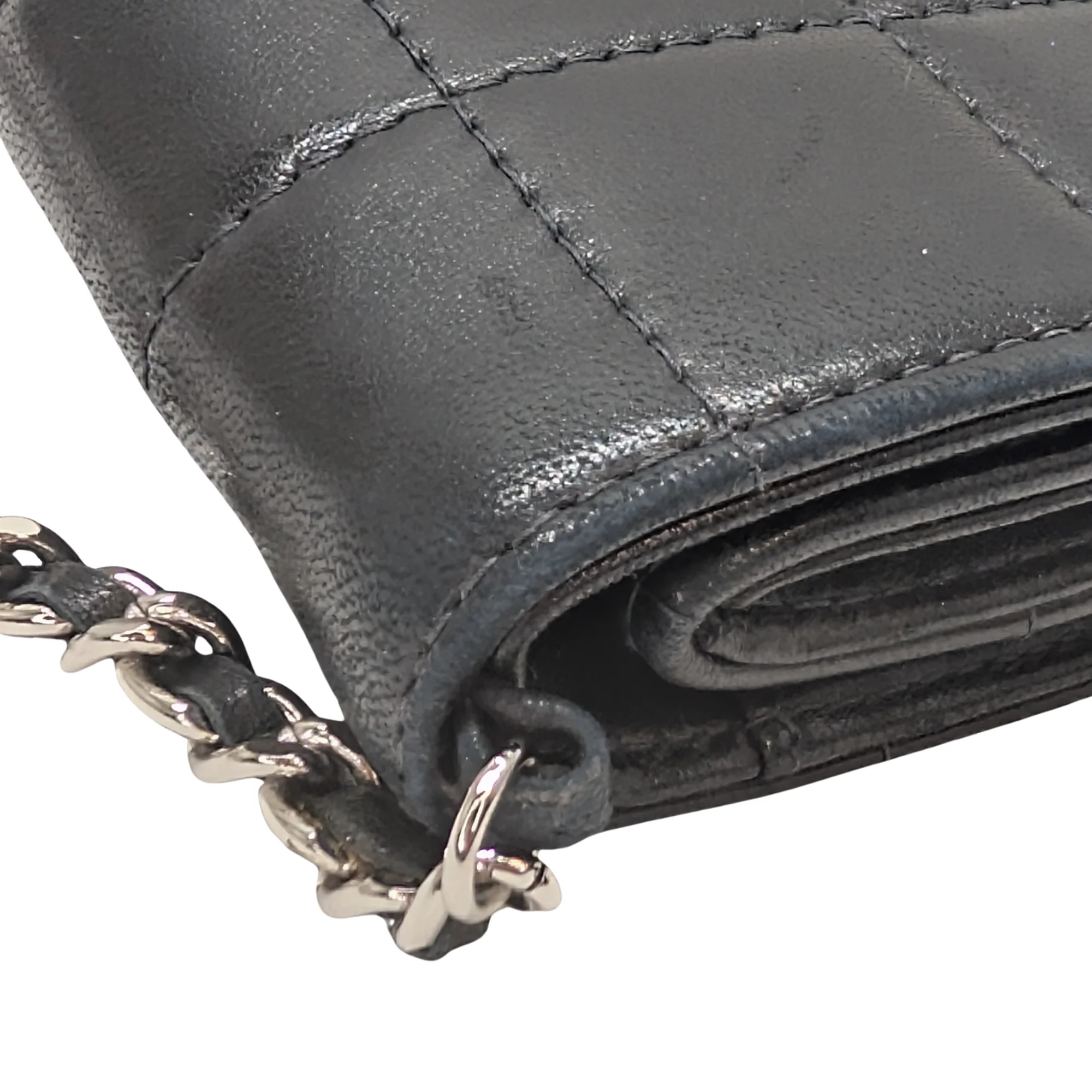 Chanel Chocolate Bar WOC Black/Silver Shoulder Bag - Image 9