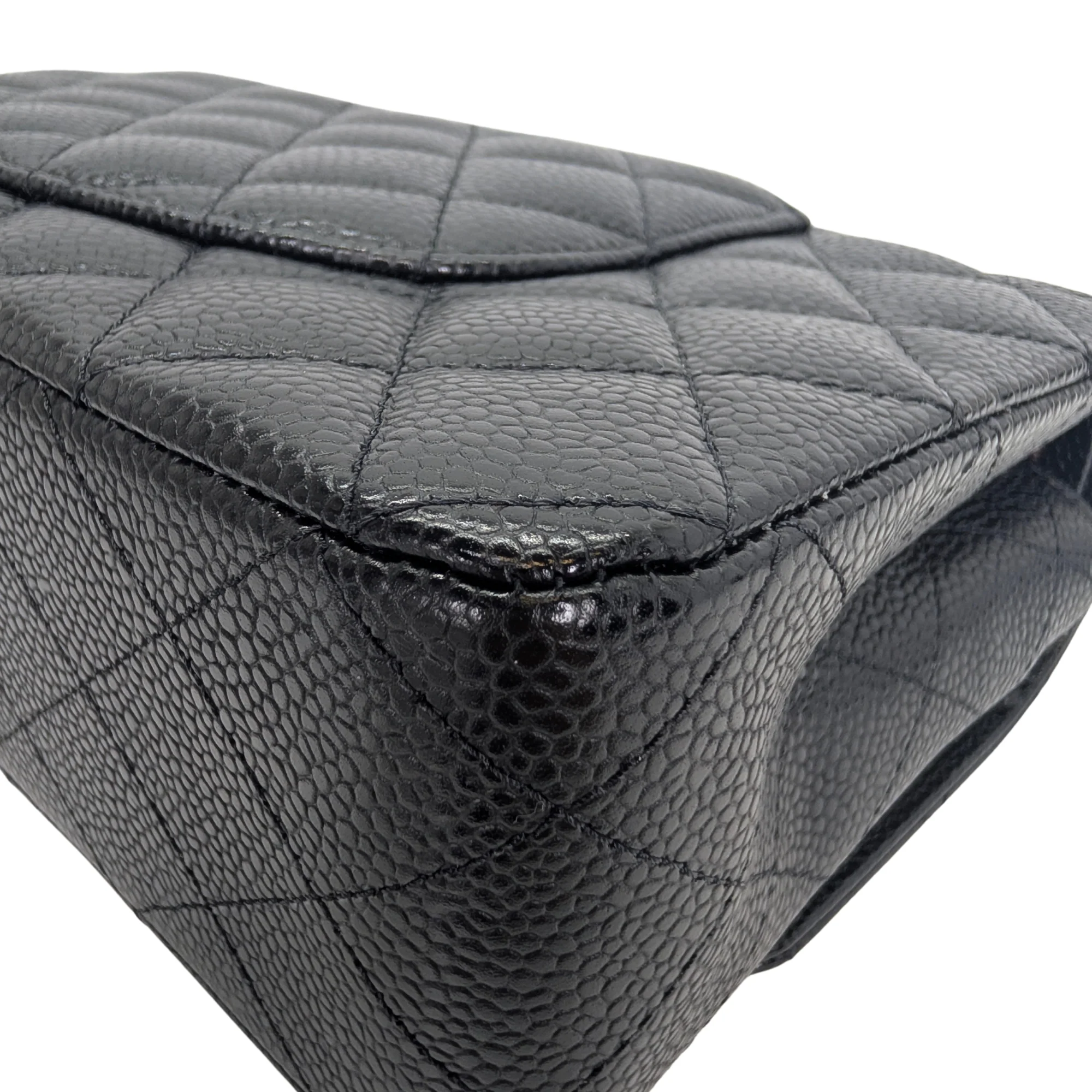 Chanel Classic Flap Bag Caviar Leather Medium Black (Microchip) - Image 10