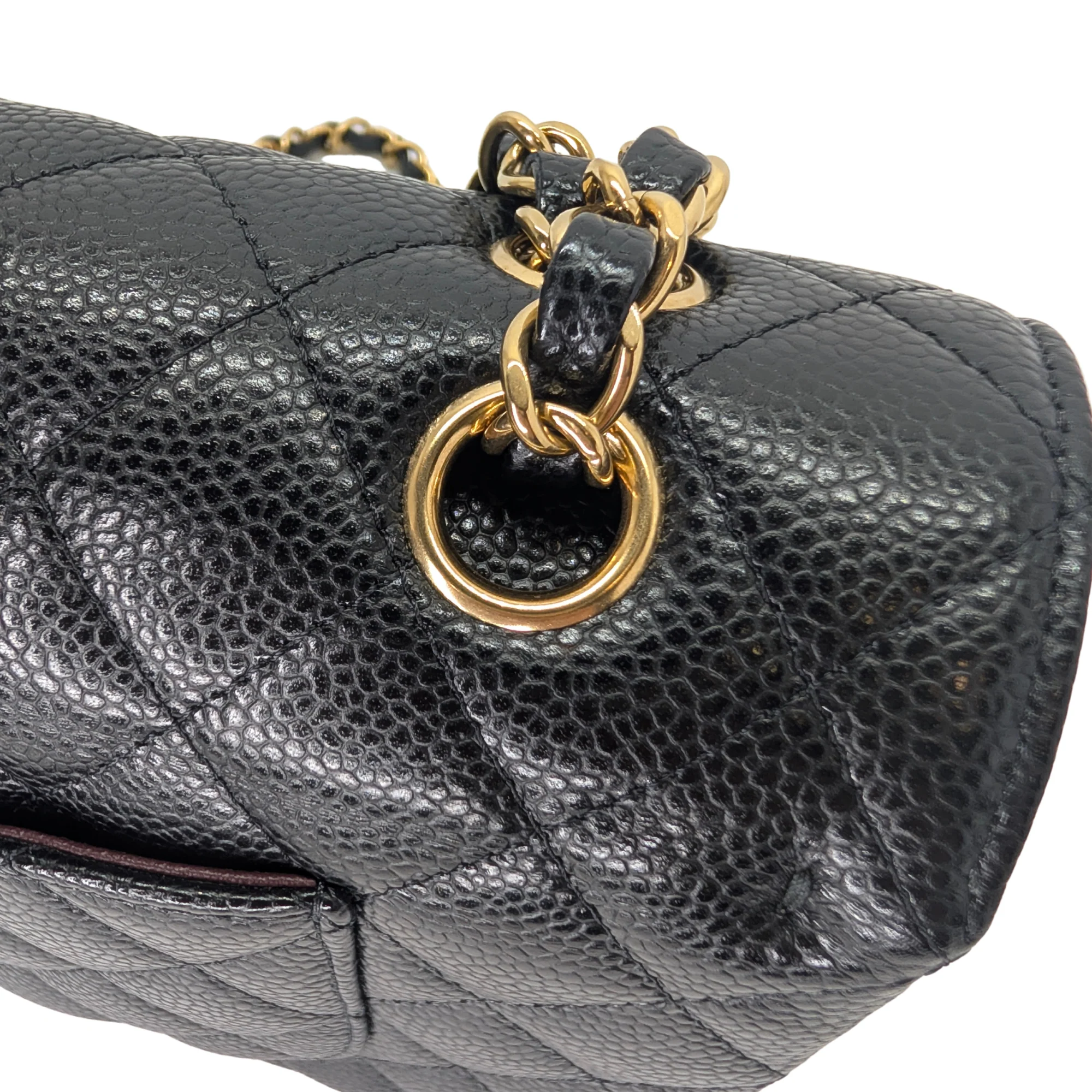 Chanel Classic Flap Bag Caviar Leather Medium Black (Microchip) - Image 14