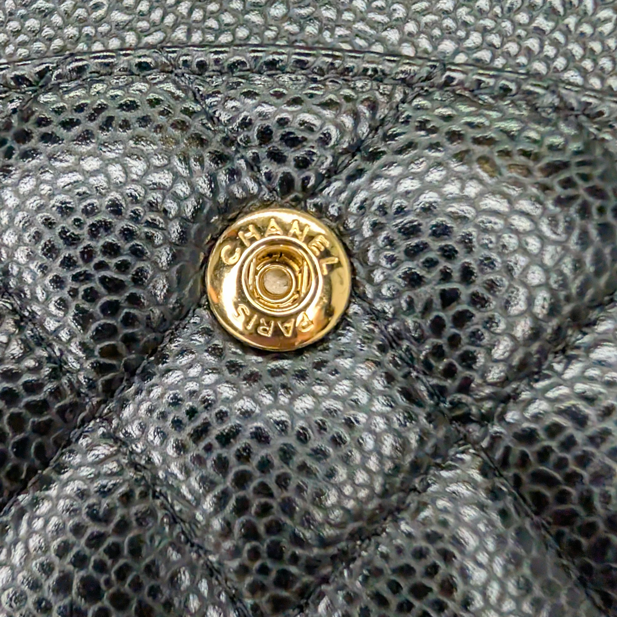 Chanel Classic Flap Bag Caviar Leather Medium Black (Microchip) - Image 21