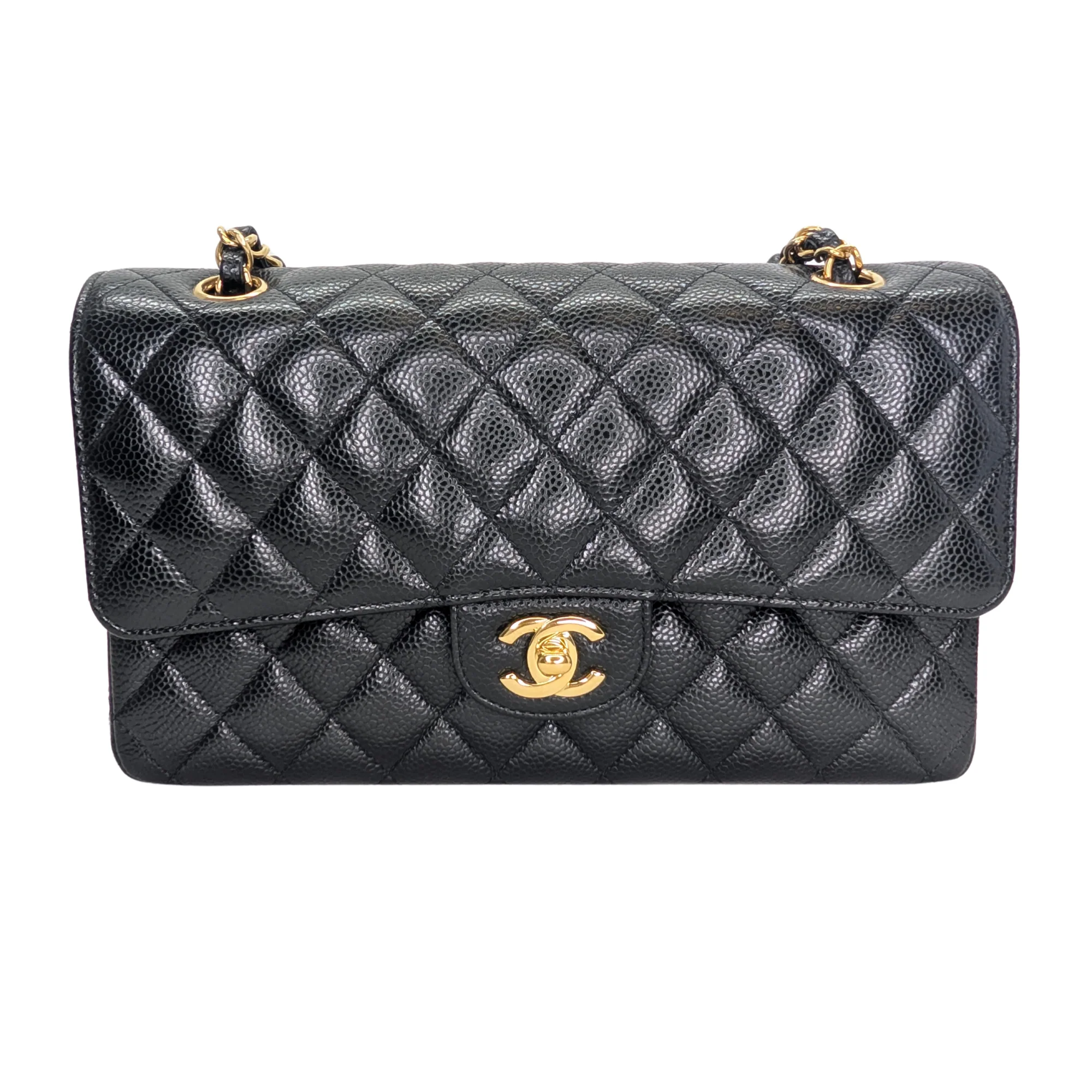 Chanel Classic Flap Bag Caviar Leather Medium Black (Microchip) - Image 3