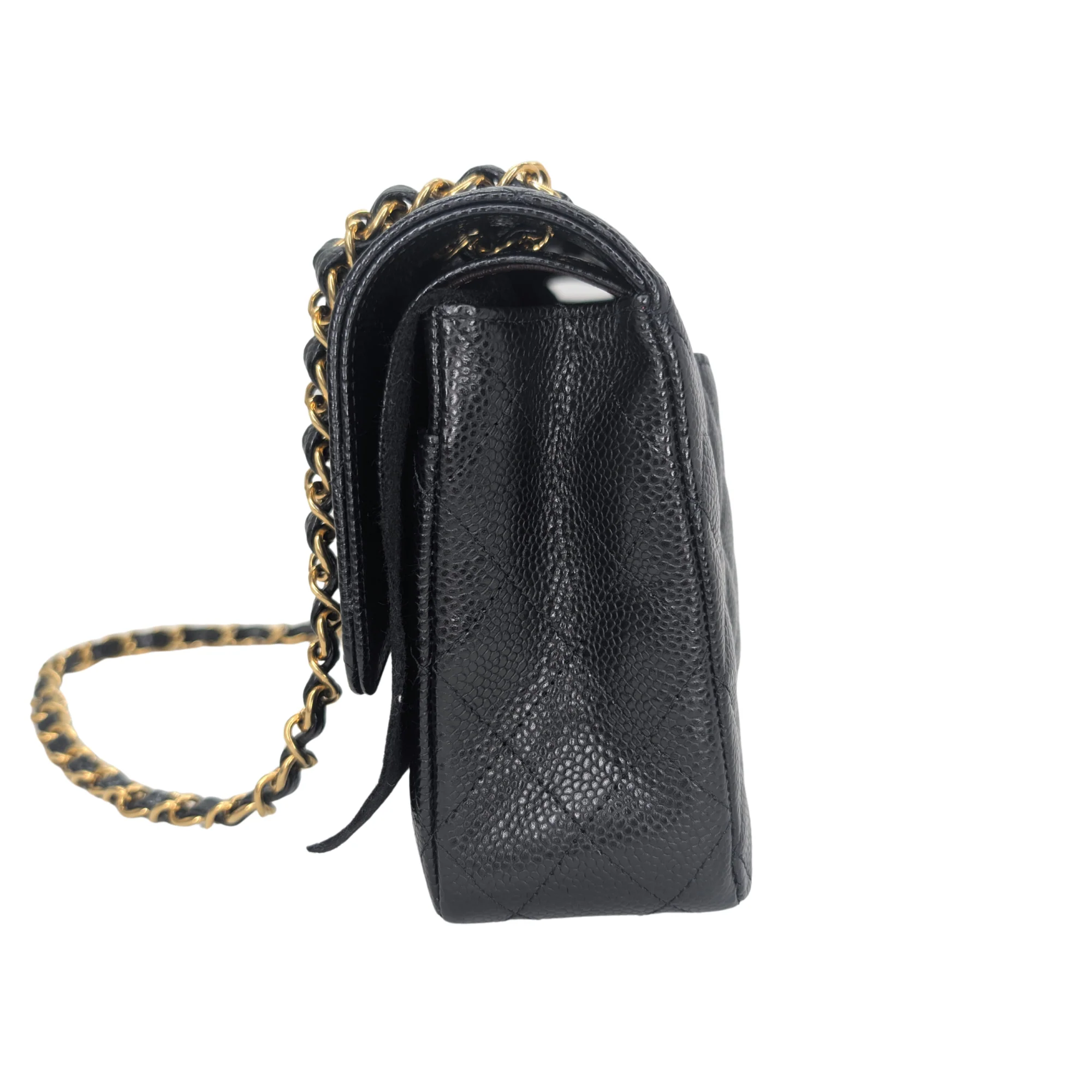 Chanel Classic Flap Bag Caviar Leather Medium Black (Microchip) - Image 4