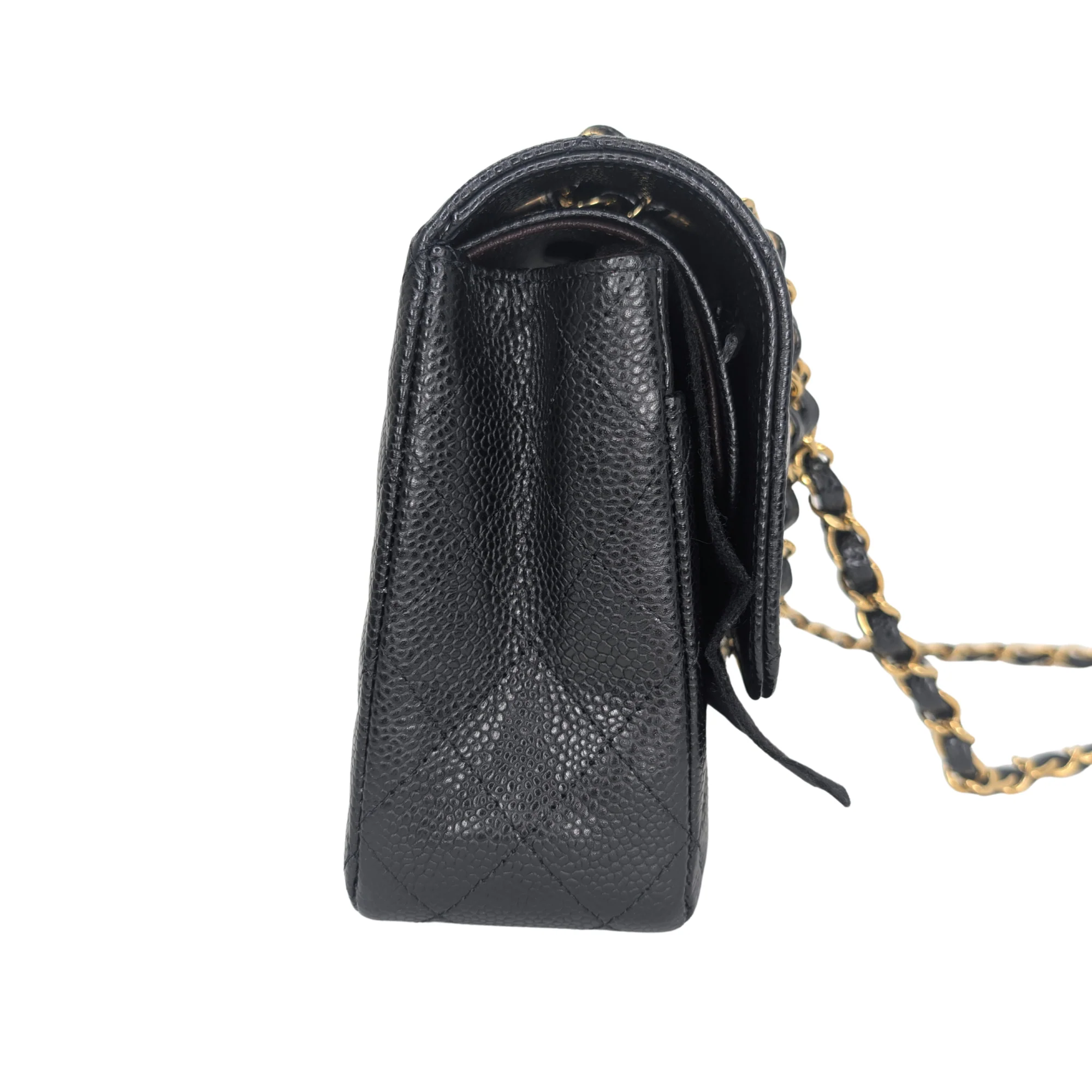 Chanel Classic Flap Bag Caviar Leather Medium Black (Microchip) - Image 5