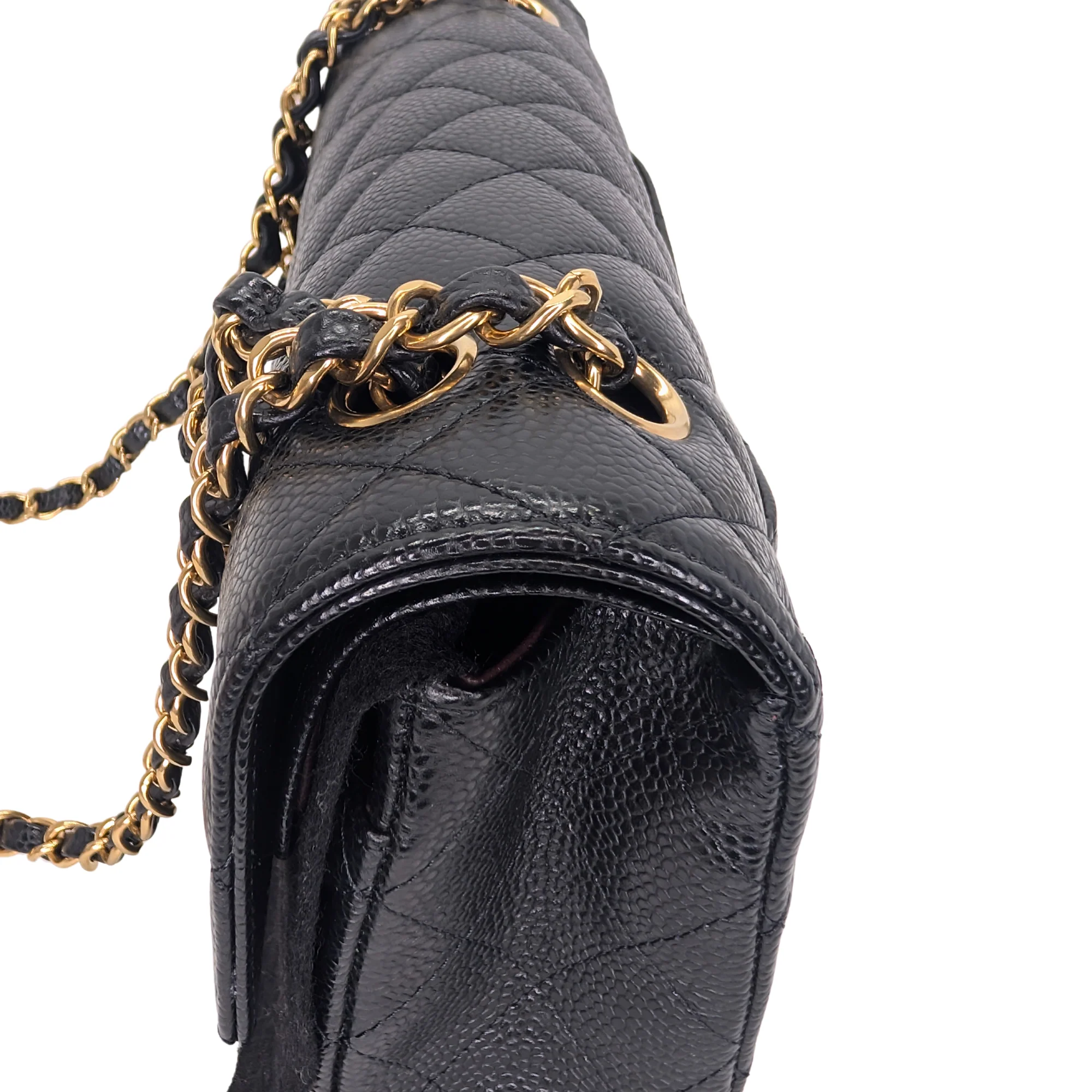 Chanel Classic Flap Bag Caviar Leather Medium Black (Microchip) - Image 7