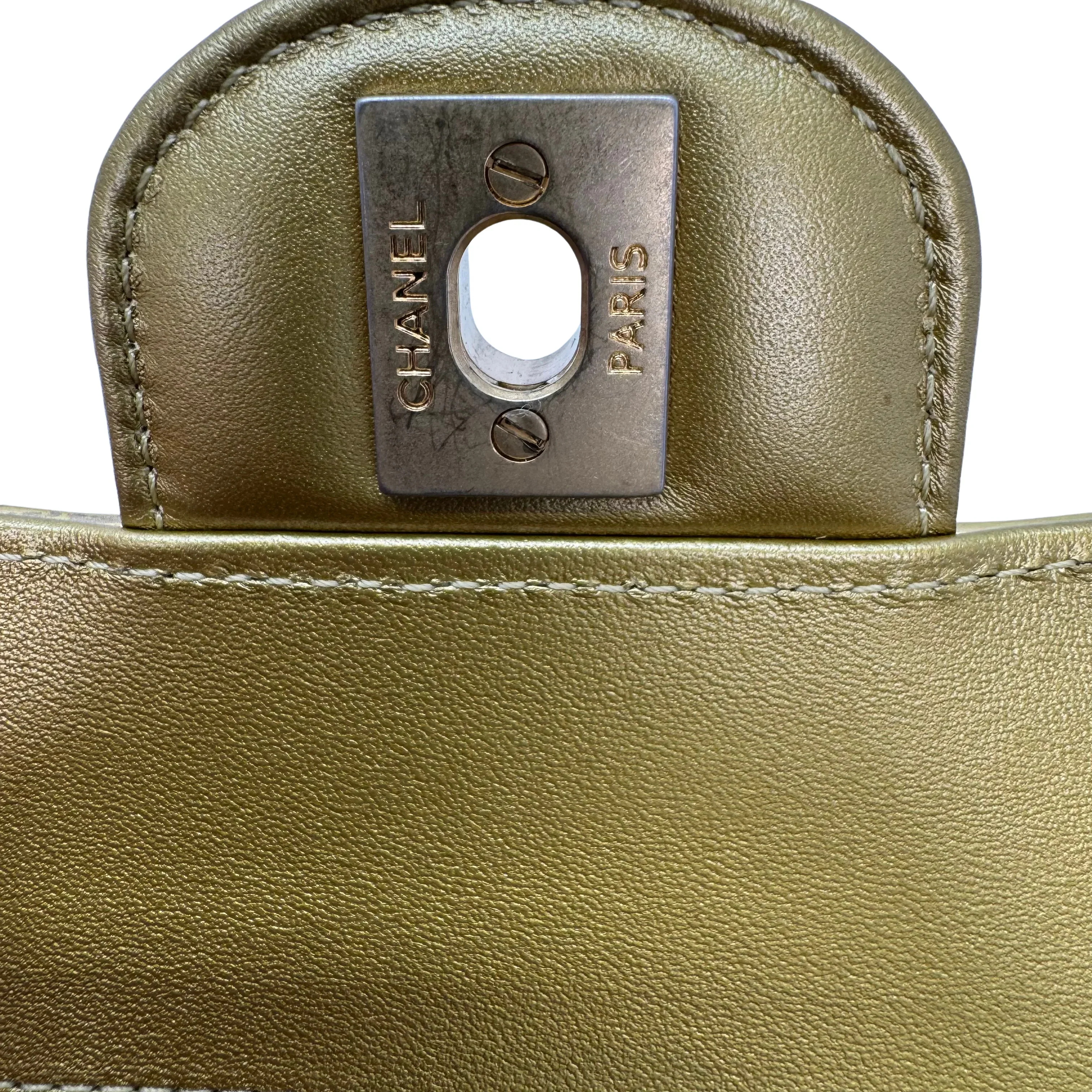 Chanel Double Flap Gold Egyptian Fall 2019 Medium embossed Crocodile Bag - Image 17