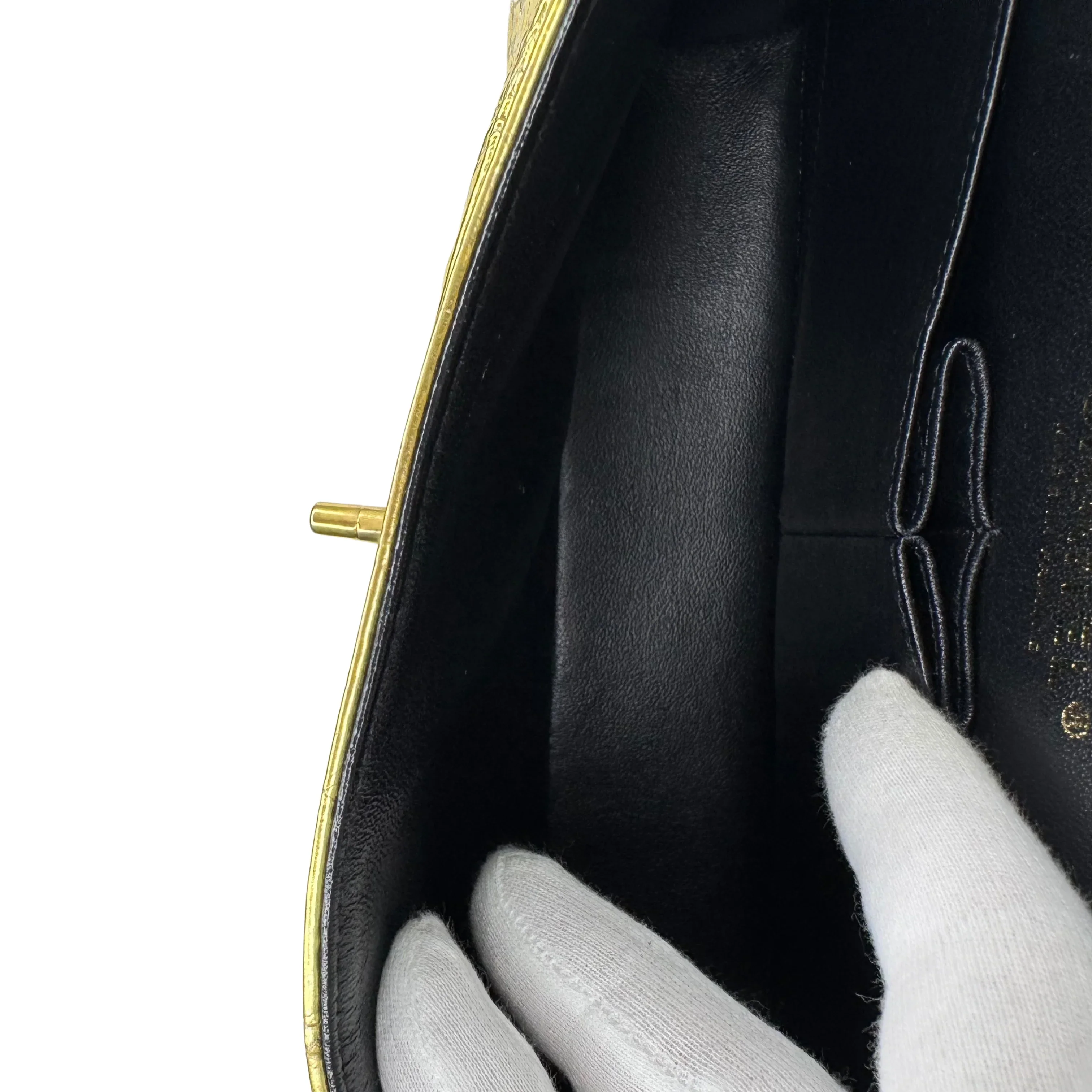 Chanel Double Flap Gold Egyptian Fall 2019 Medium embossed Crocodile Bag - Image 21