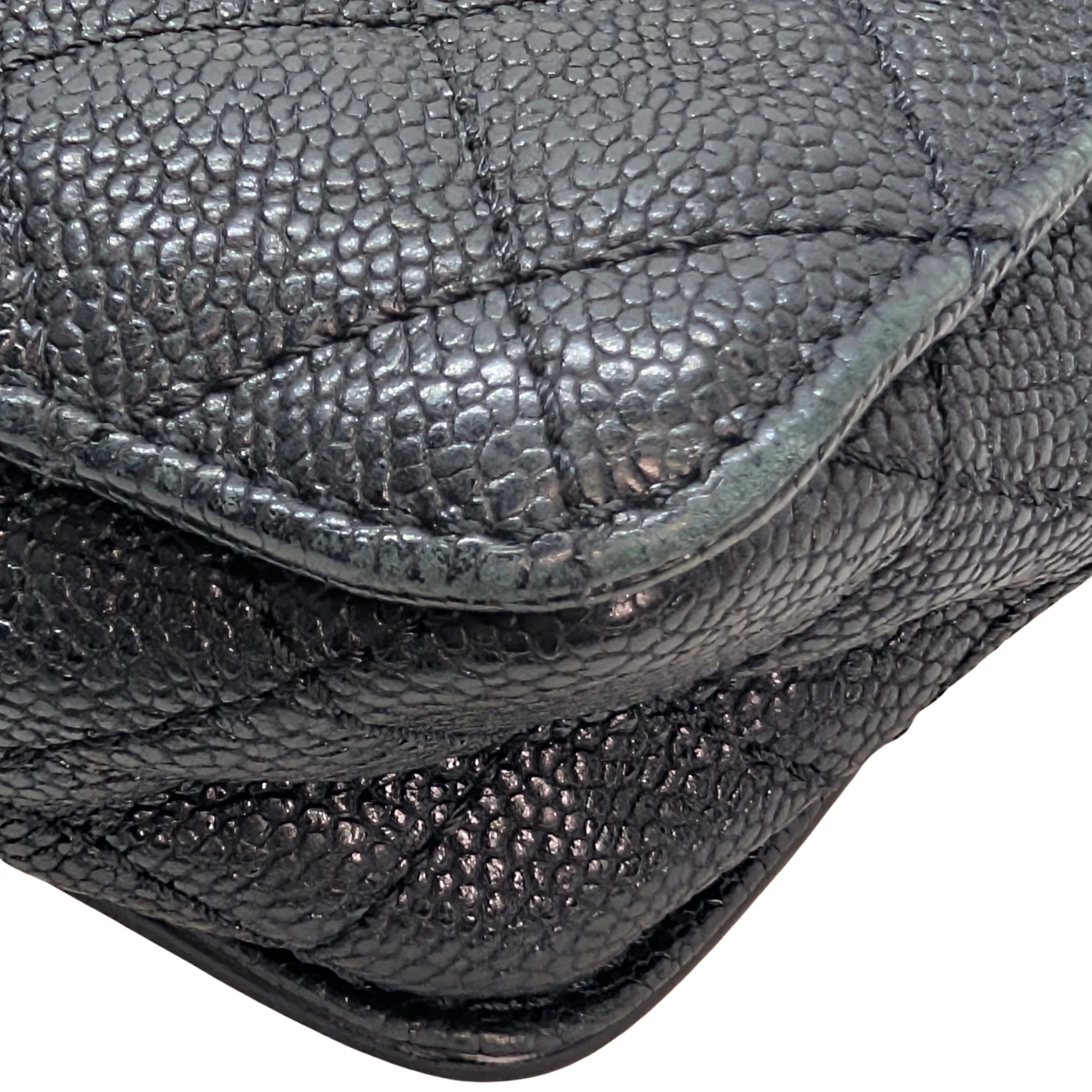 Chanel Mademoiselle 2.55 Cavier Leather Lock Flap Bag Black - Image 11