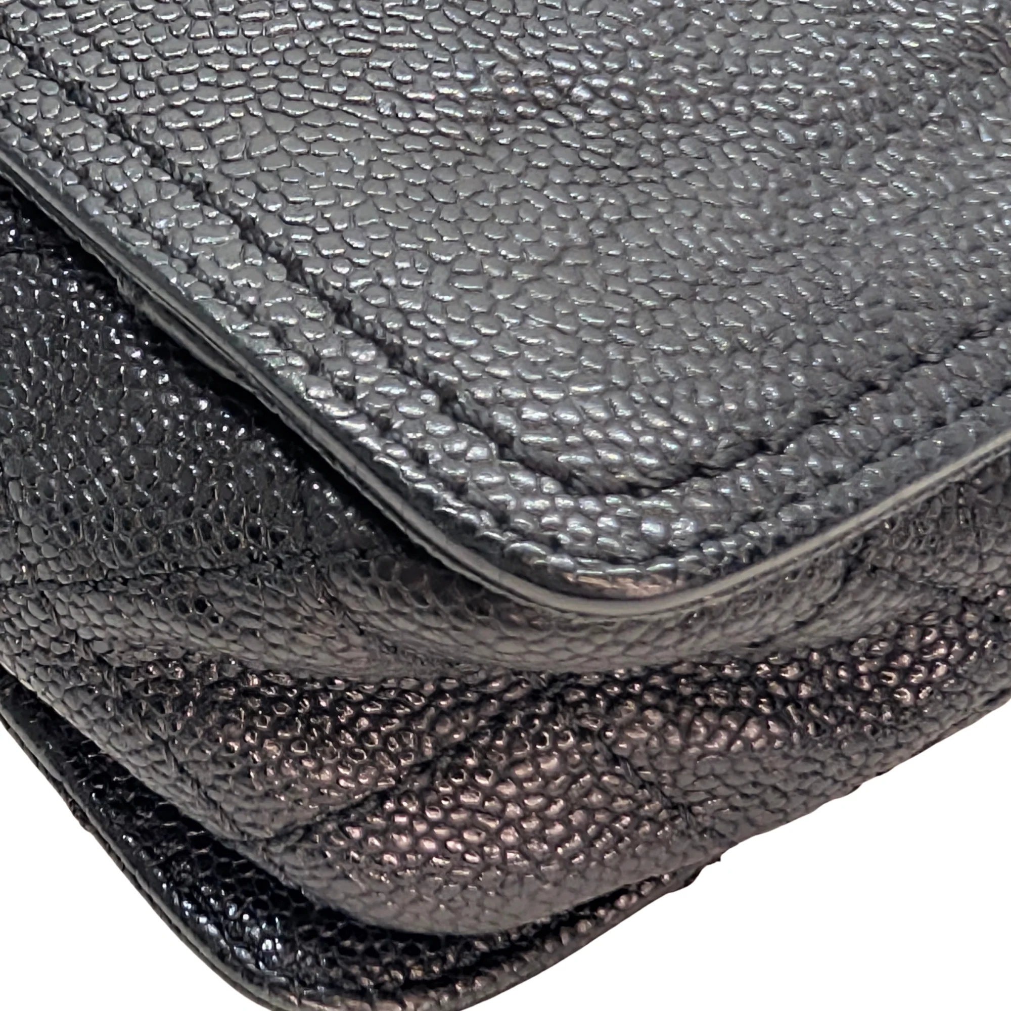 Chanel Mademoiselle 2.55 Cavier Leather Lock Flap Bag Black - Image 12