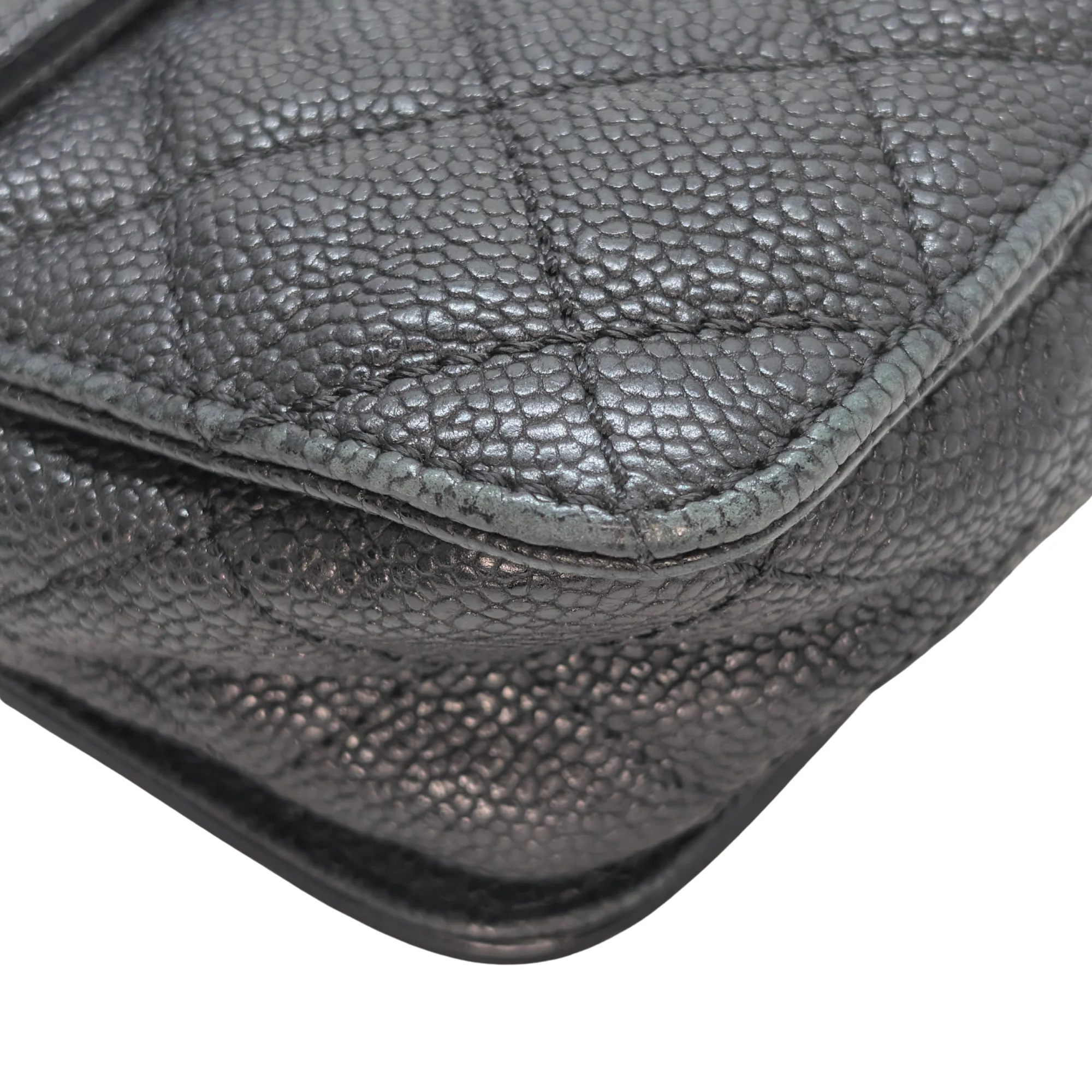 Chanel Mademoiselle 2.55 Cavier Leather Lock Flap Bag Black - Image 13