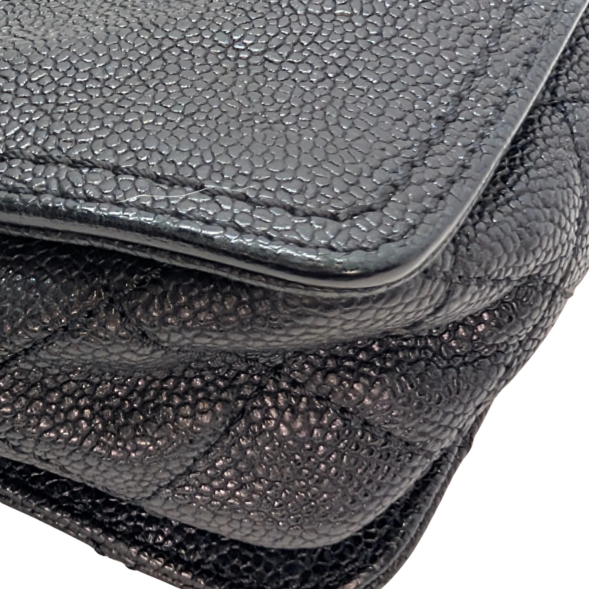 Chanel Mademoiselle 2.55 Cavier Leather Lock Flap Bag Black - Image 14