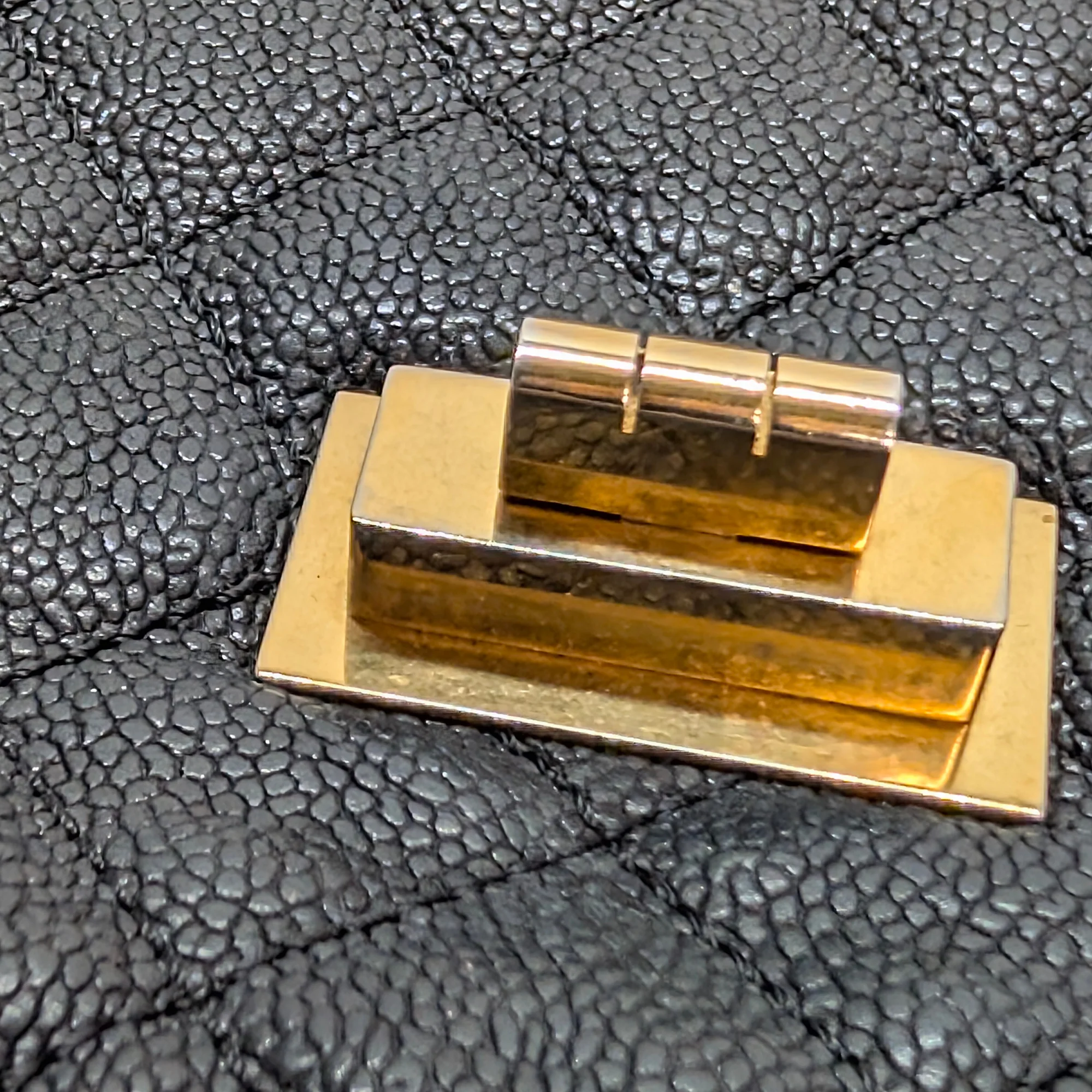 Chanel Mademoiselle 2.55 Cavier Leather Lock Flap Bag Black - Image 15