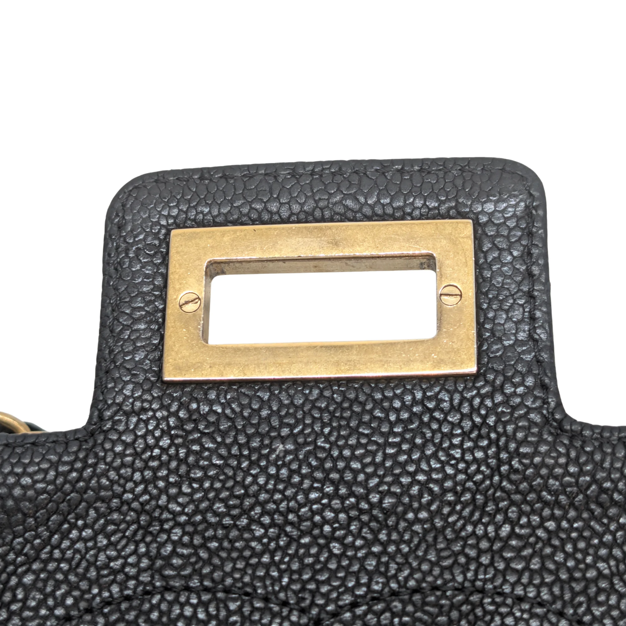 Chanel Mademoiselle 2.55 Cavier Leather Lock Flap Bag Black - Image 16