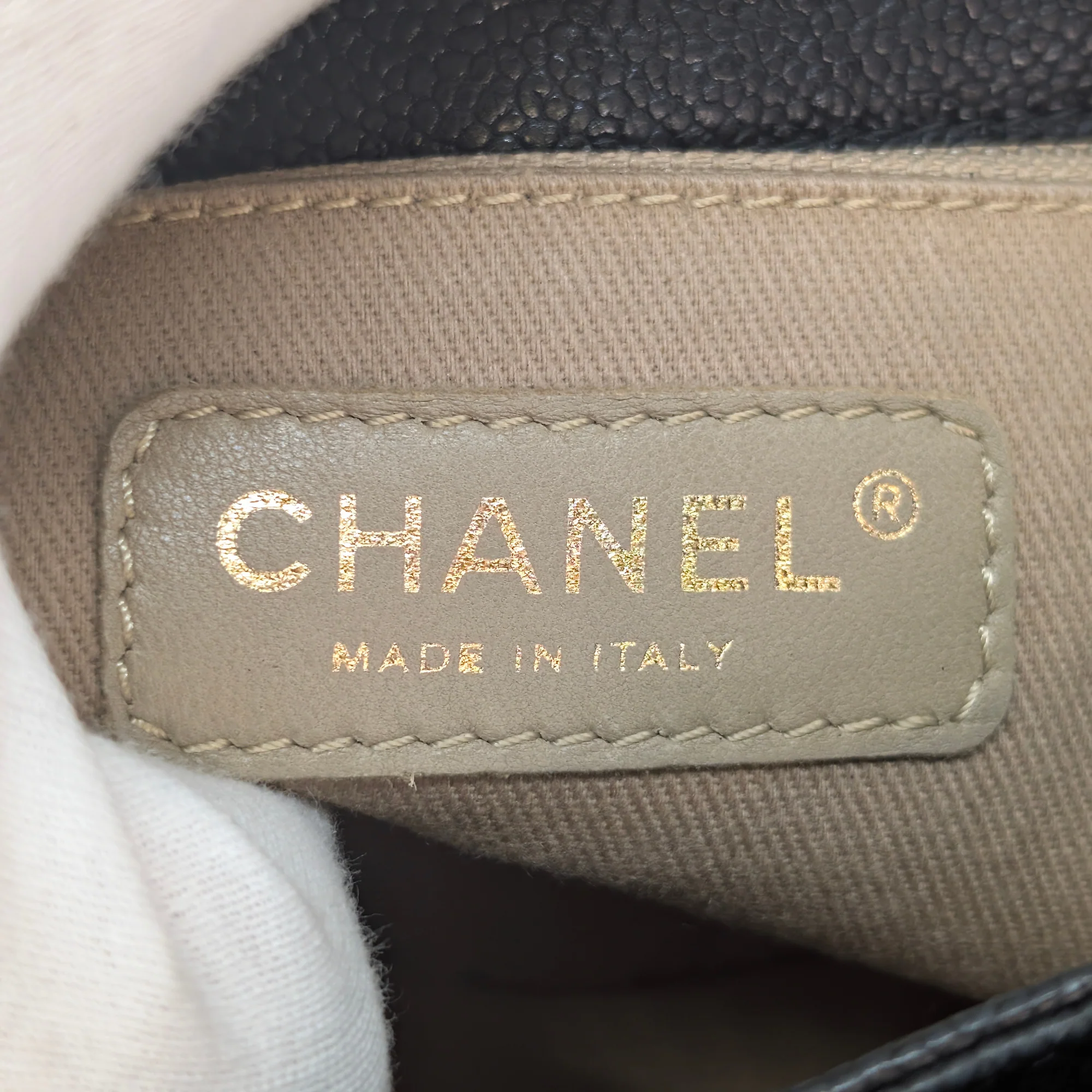 Chanel Mademoiselle 2.55 Cavier Leather Lock Flap Bag Black - Image 18