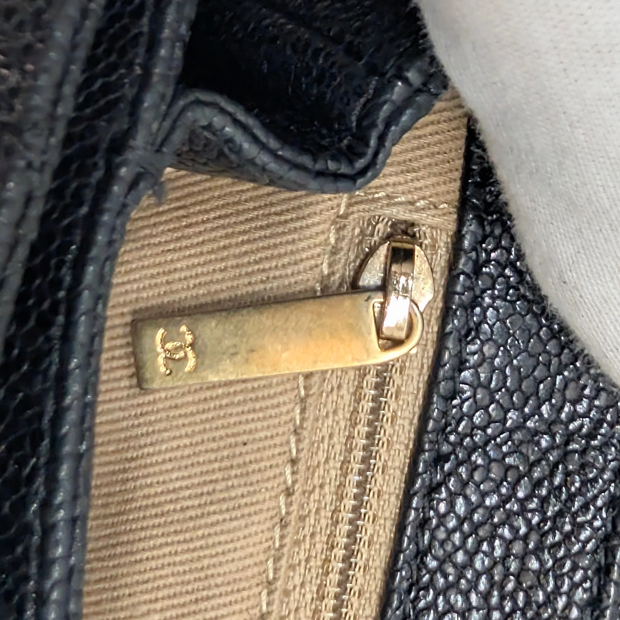 Chanel Mademoiselle 2.55 Cavier Leather Lock Flap Bag Black - Image 20