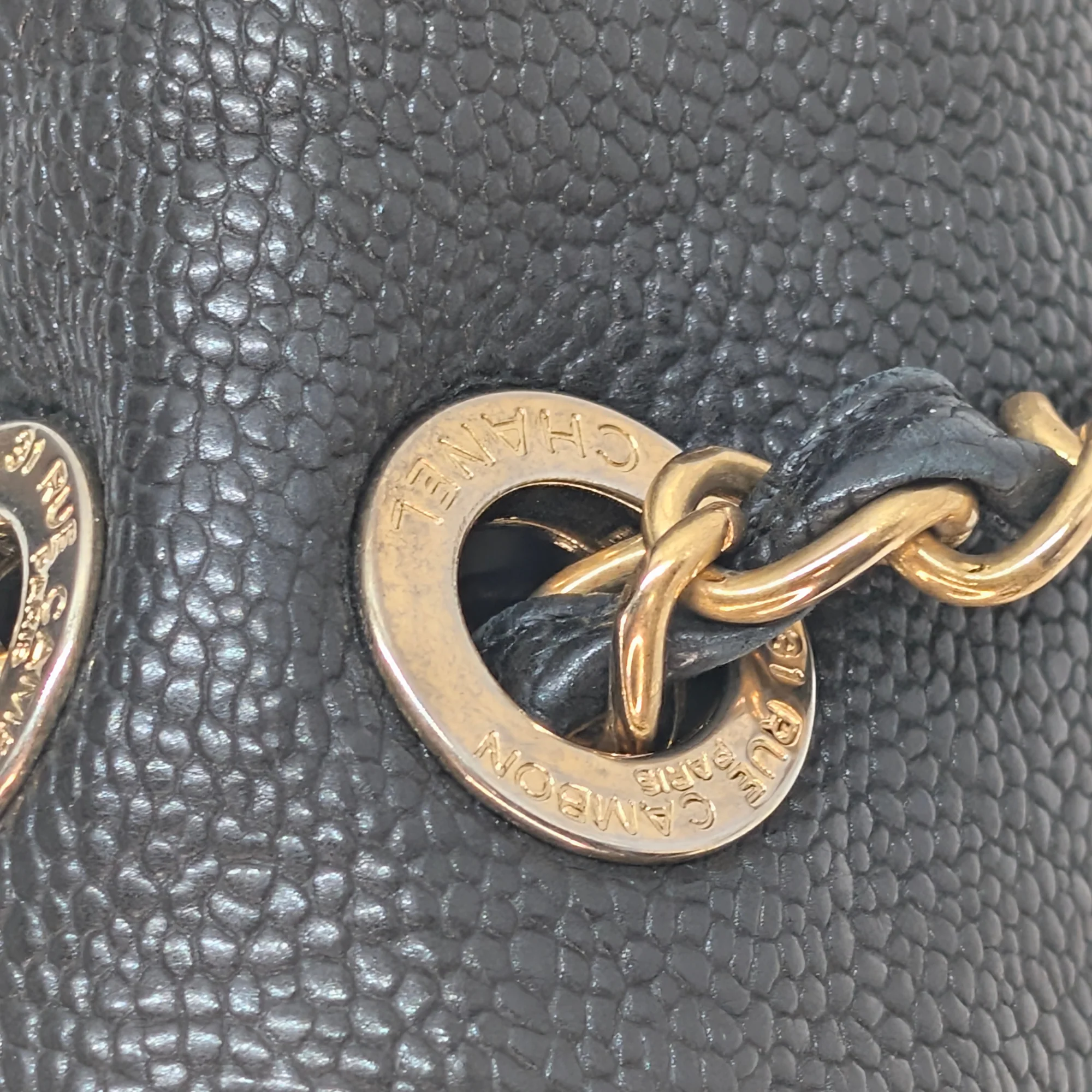 Chanel Mademoiselle 2.55 Cavier Leather Lock Flap Bag Black - Image 5