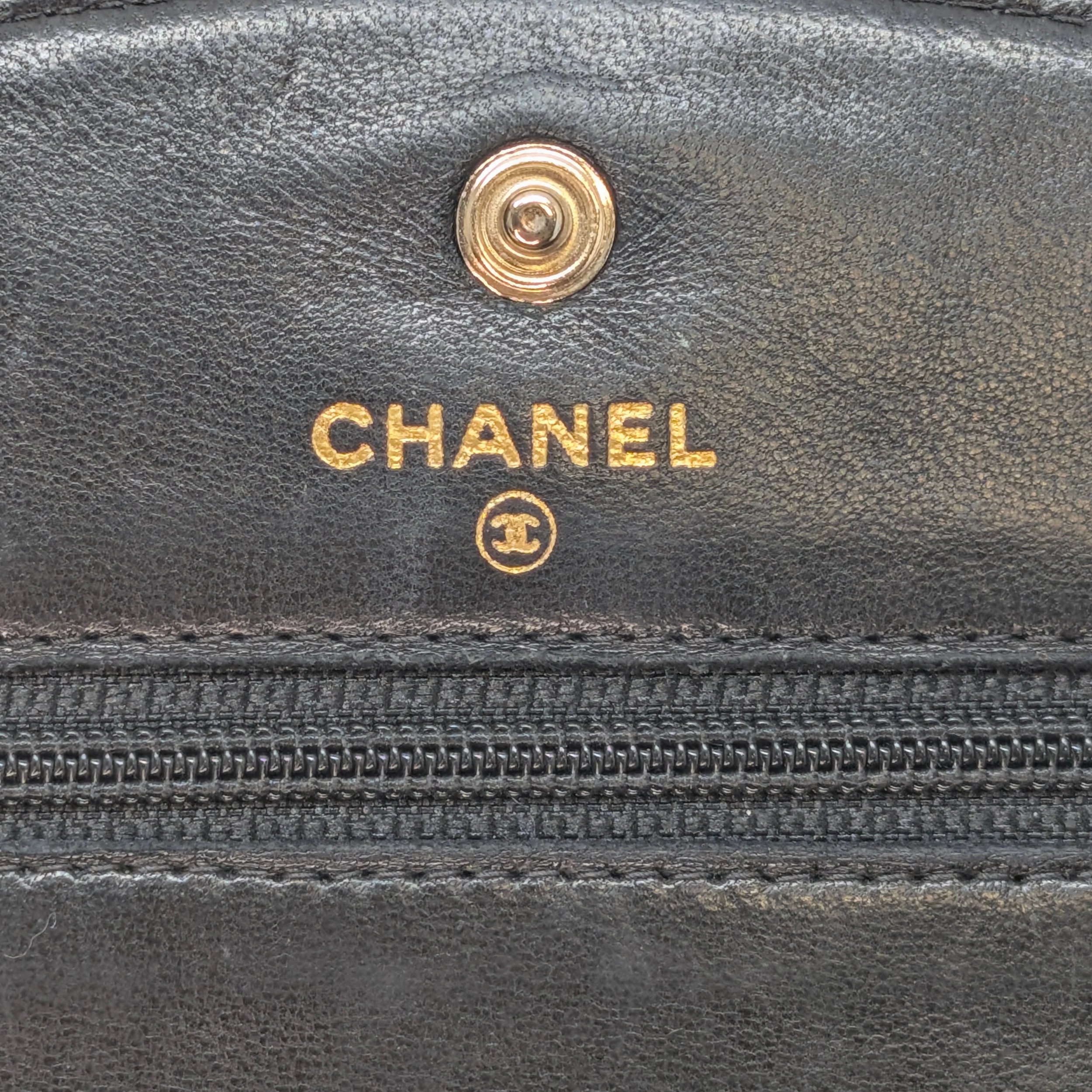 Chanel Caviar Timeless CC Wallet On Chain WOC Black - Image 14