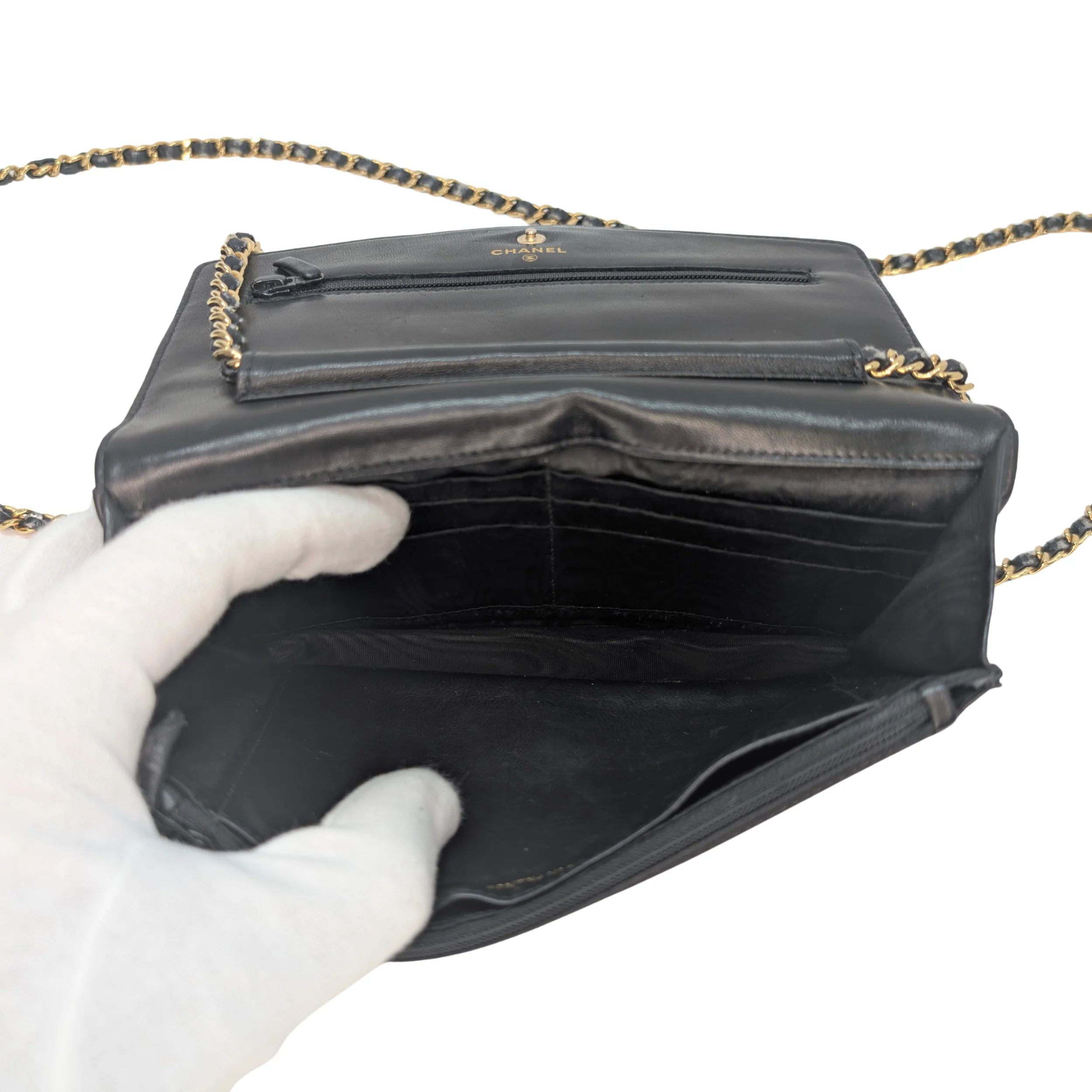 Chanel Caviar Timeless CC Wallet On Chain WOC Black - Image 19