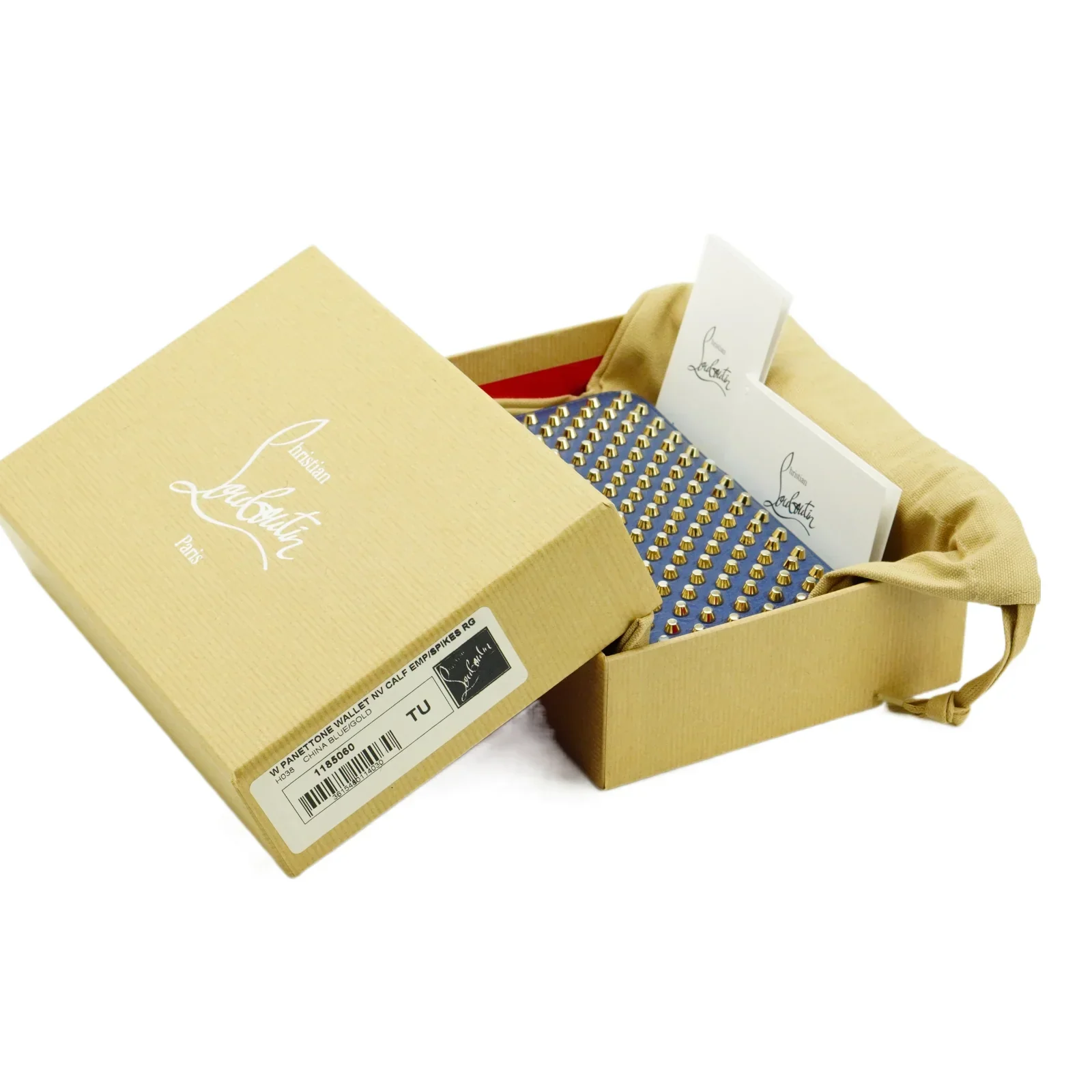 Christian Louboutin Panettone Spike Long Wallet Blue - Image 3